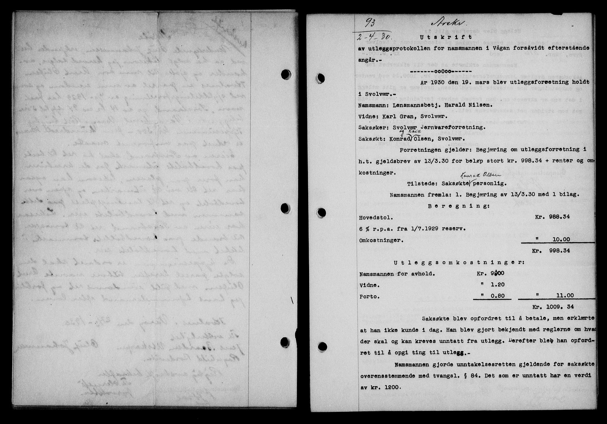Lofoten sorenskriveri, SAT/A-0017/1/2/2C/L0021b: Pantebok nr. 21b, 1930-1930, Tingl.dato: 02.04.1930