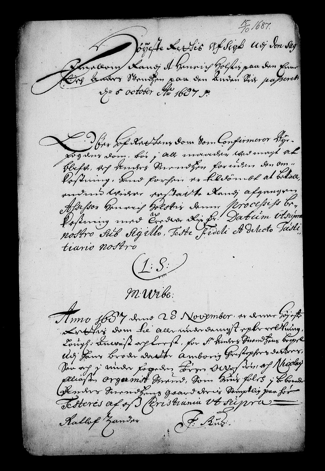 Stattholderembetet 1572-1771, RA/EA-2870/Af/L0002: Avskrifter av vedlegg til originale supplikker, nummerert i samsvar med supplikkbøkene, 1687-1689, s. 58