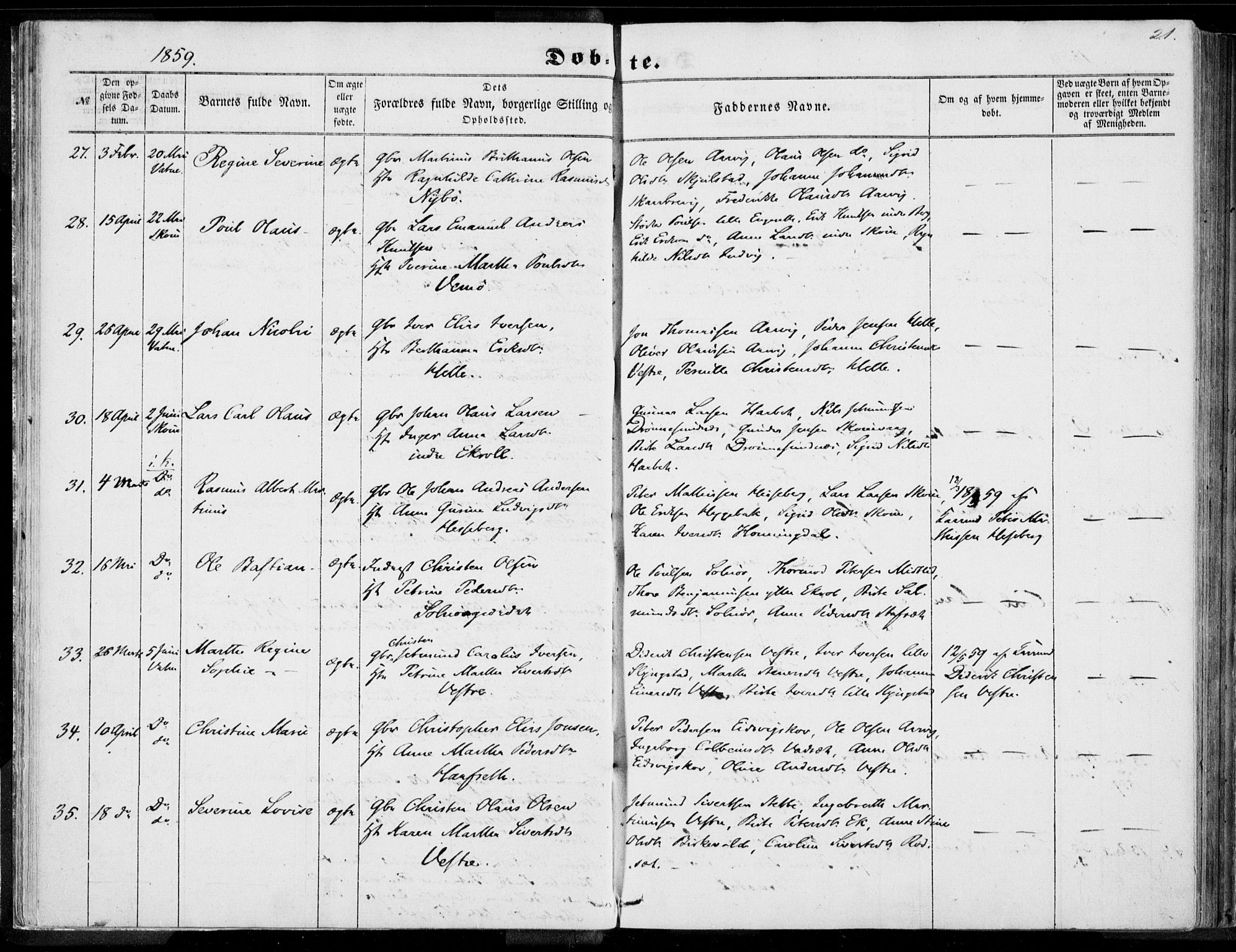 Ministerialprotokoller, klokkerbøker og fødselsregistre - Møre og Romsdal, AV/SAT-A-1454/524/L0354: Ministerialbok nr. 524A06, 1857-1863, s. 21