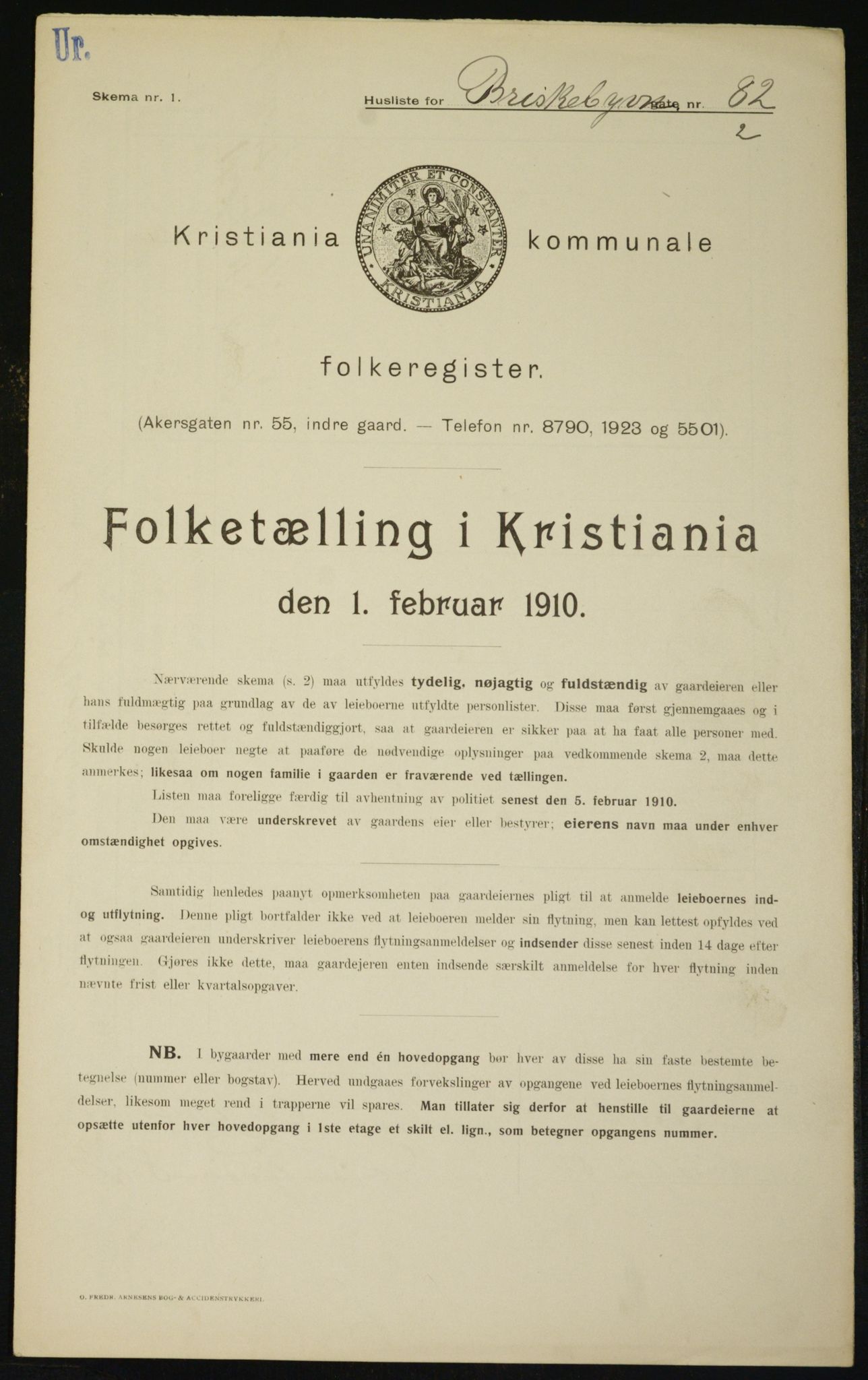 OBA, Kommunal folketelling 1.2.1910 for Kristiania, 1910, s. 9236