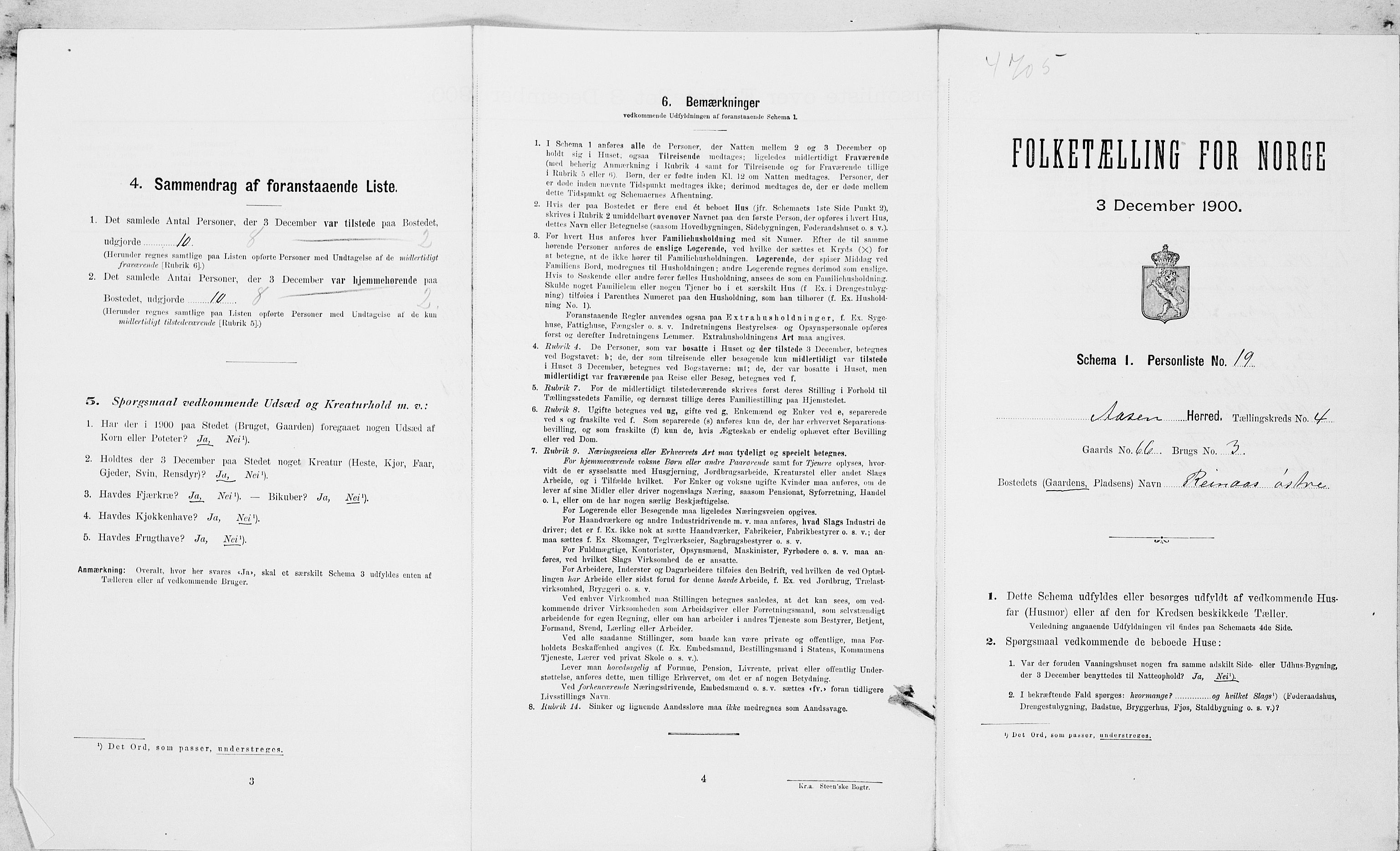 SAT, Folketelling 1900 for 1716 Åsen herred, 1900, s. 454