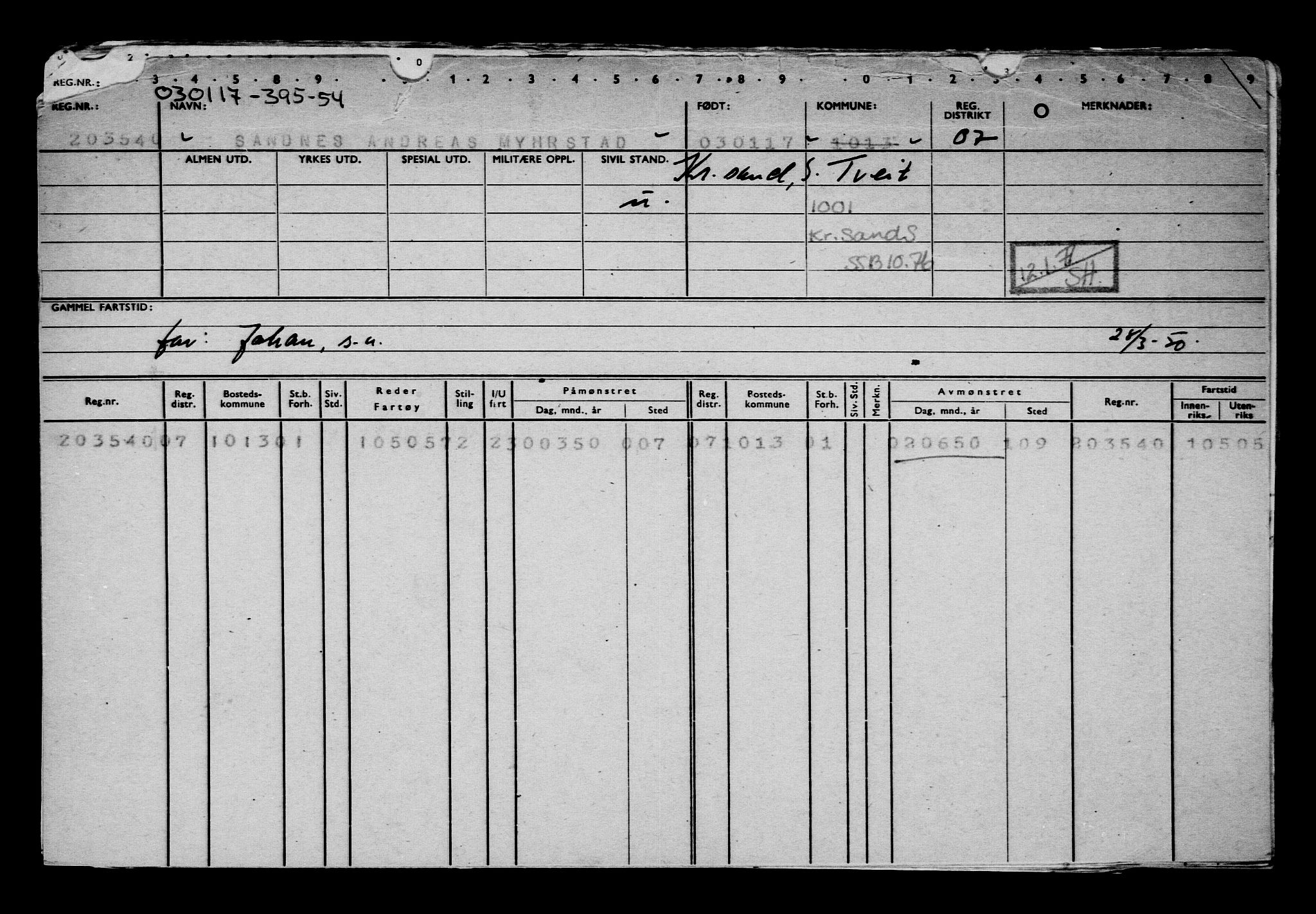 Direktoratet for sjømenn, AV/RA-S-3545/G/Gb/L0145: Hovedkort, 1917, s. 52