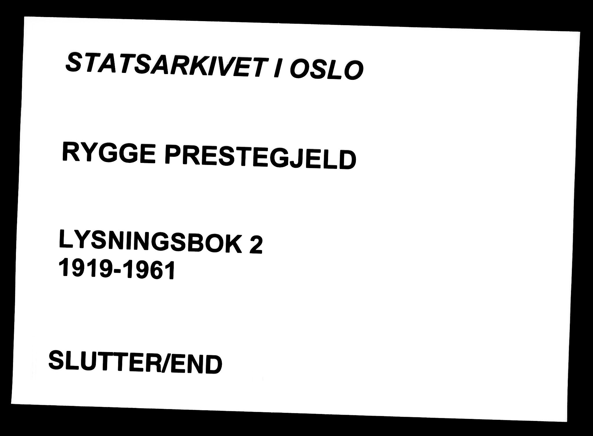 Rygge prestekontor Kirkebøker, AV/SAO-A-10084b/H/Ha/L0002: Lysningsprotokoll nr. 2, 1919-1961