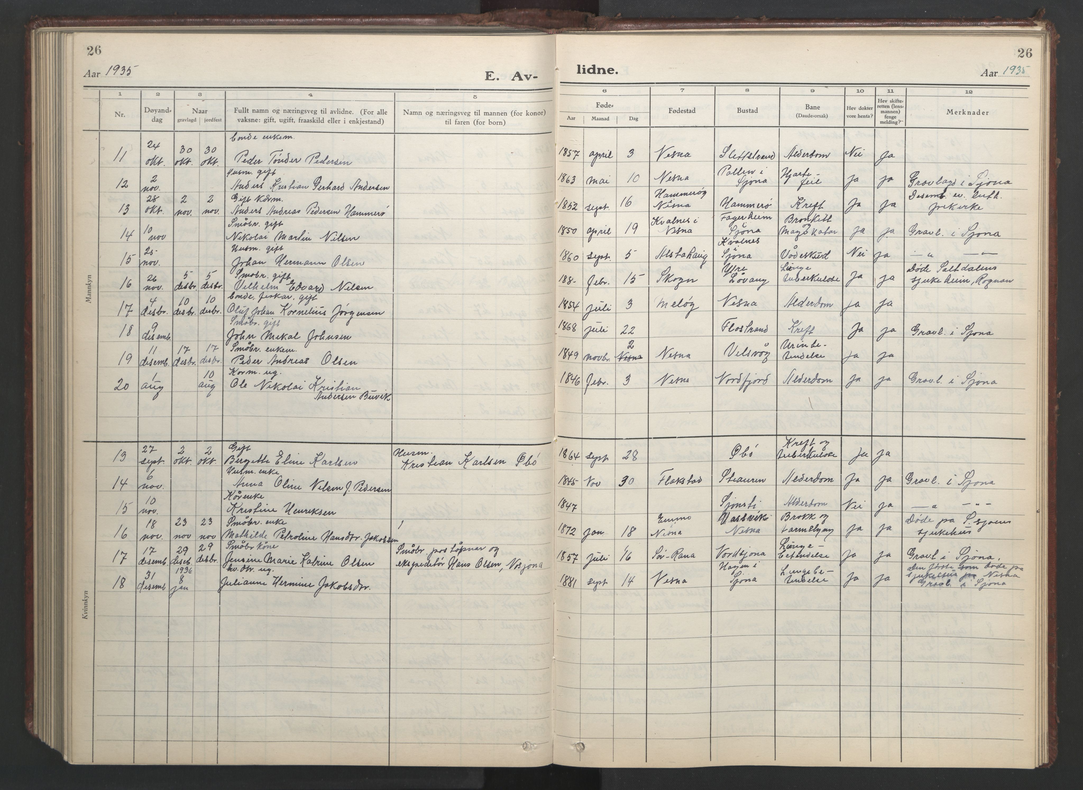 Ministerialprotokoller, klokkerbøker og fødselsregistre - Nordland, AV/SAT-A-1459/838/L0561: Klokkerbok nr. 838C08, 1923-1953, s. 26