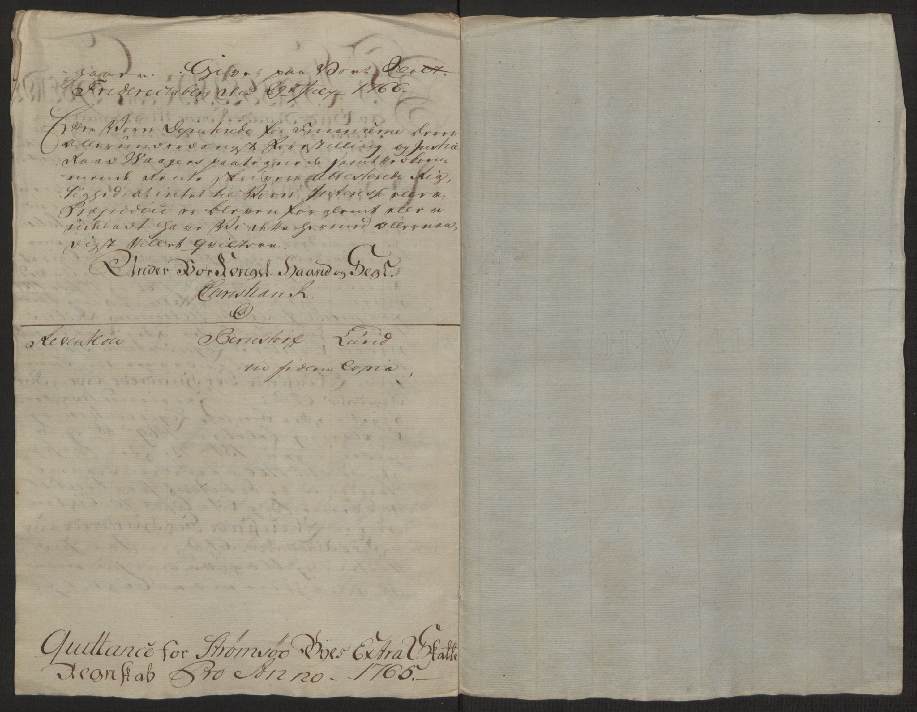 Rentekammeret inntil 1814, Reviderte regnskaper, Byregnskaper, RA/EA-4066/R/Rg/L0144/0001: [G4] Kontribusjonsregnskap / Ekstraskatt, 1762-1767, s. 337