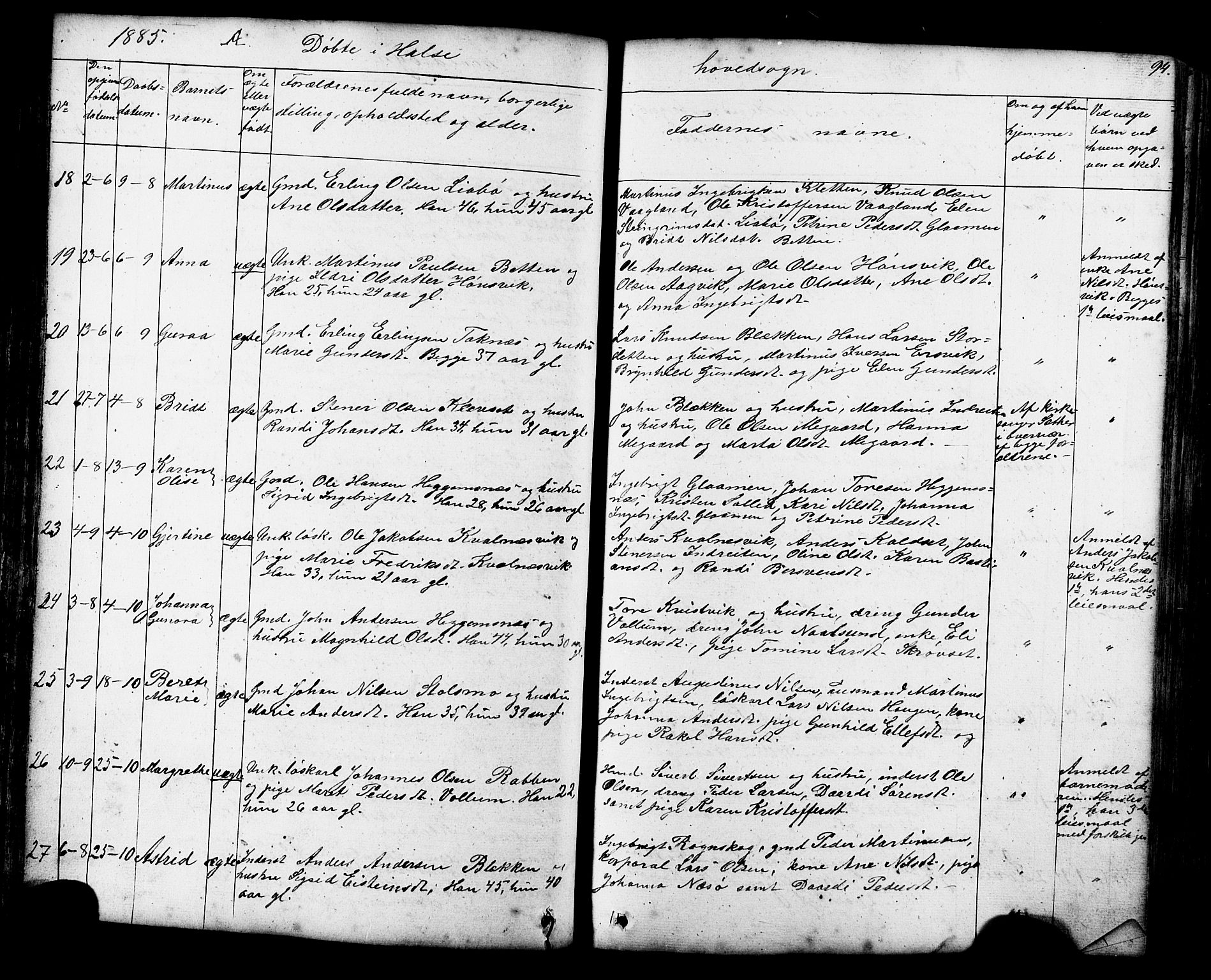 Ministerialprotokoller, klokkerbøker og fødselsregistre - Møre og Romsdal, AV/SAT-A-1454/576/L0890: Klokkerbok nr. 576C01, 1837-1908, s. 94