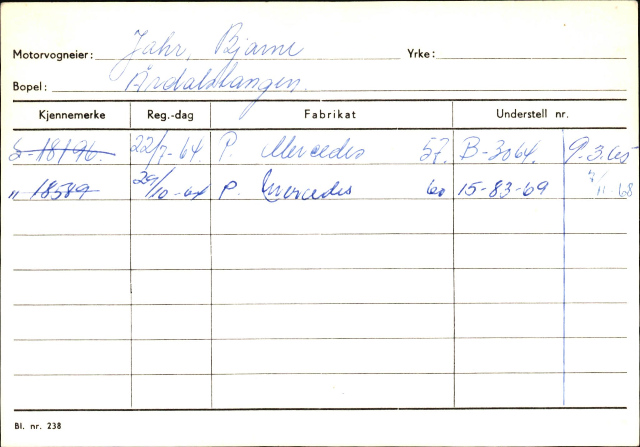 Statens vegvesen, Sogn og Fjordane vegkontor, AV/SAB-A-5301/4/F/L0145: Registerkort Vågsøy S-Å. Årdal I-P, 1945-1975, s. 890