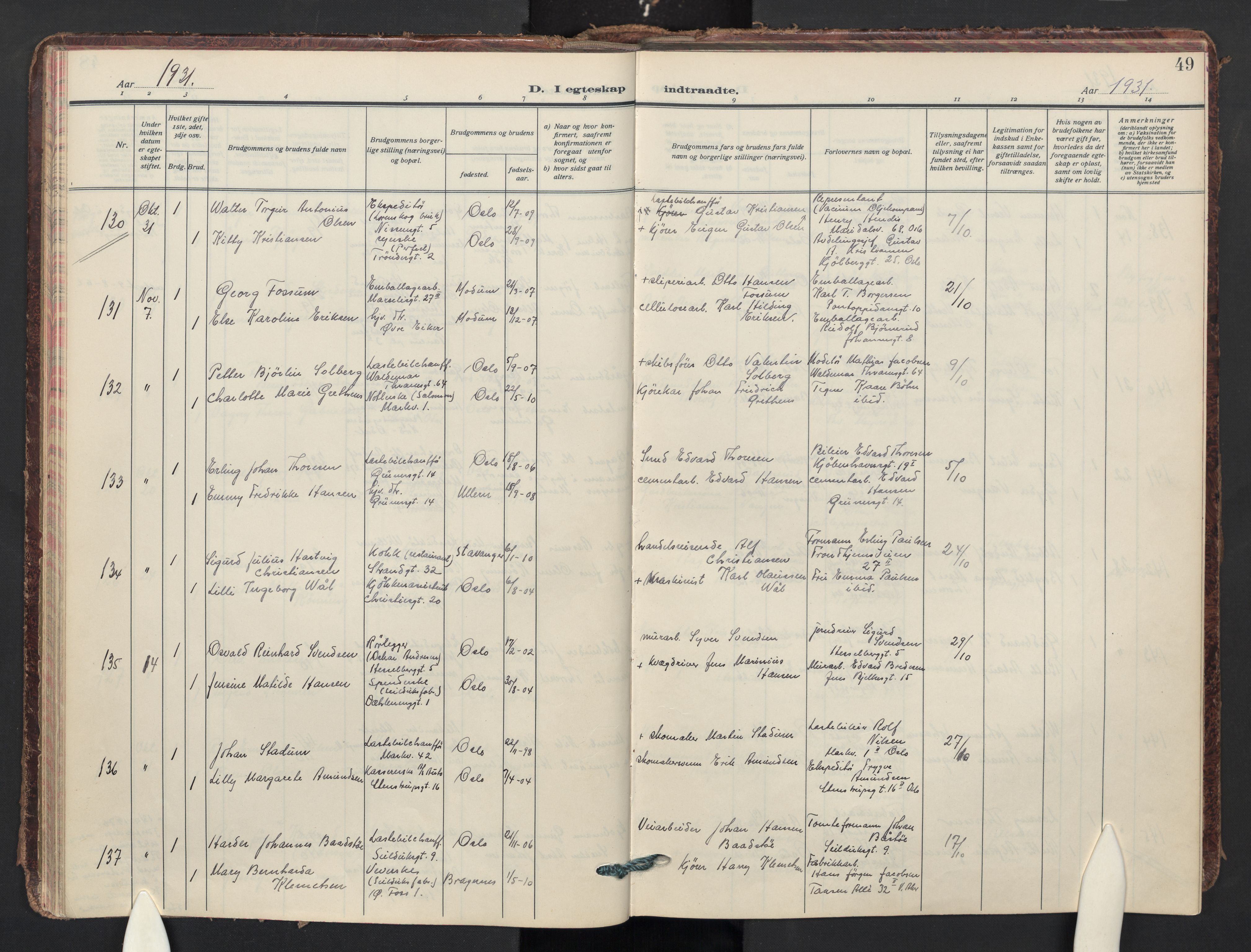 Paulus prestekontor Kirkebøker, AV/SAO-A-10871/F/Fa/L0028: Ministerialbok nr. 28, 1929-1938, s. 49