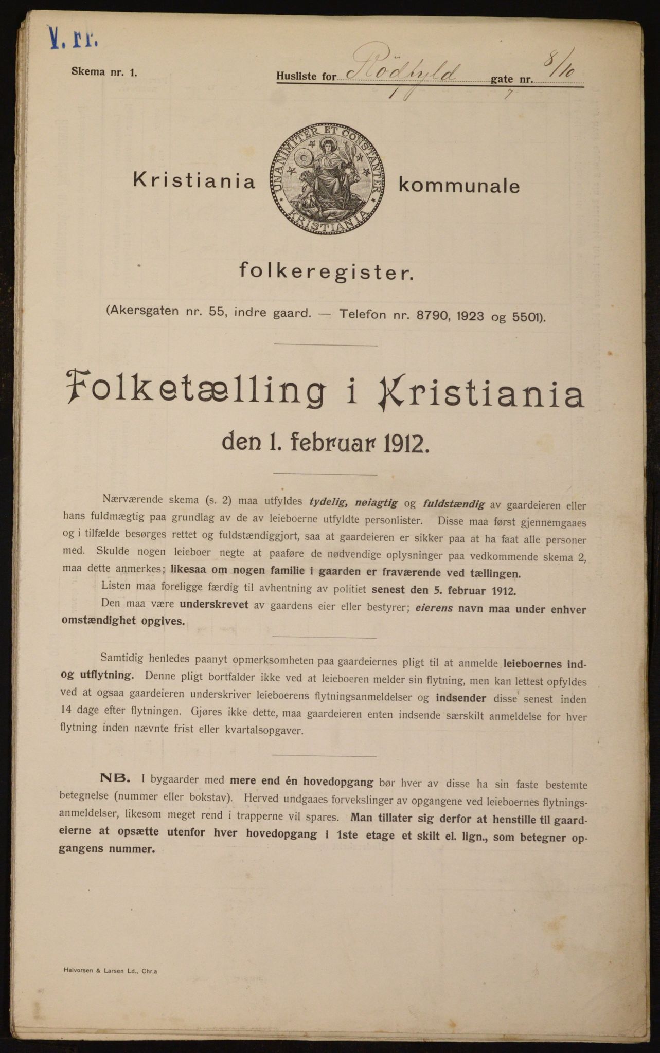 OBA, Kommunal folketelling 1.2.1912 for Kristiania, 1912, s. 86083