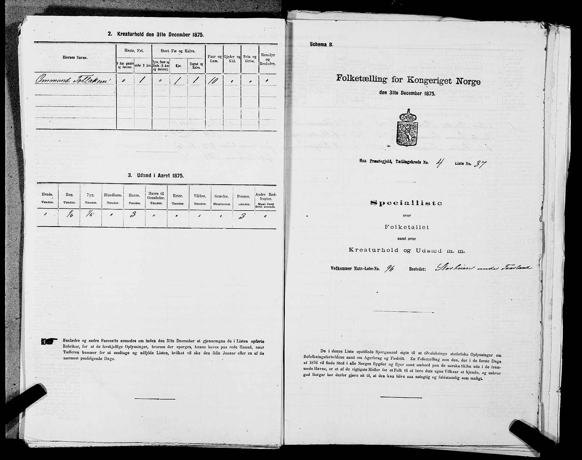 SAST, Folketelling 1875 for 1119P Hå prestegjeld, 1875, s. 548