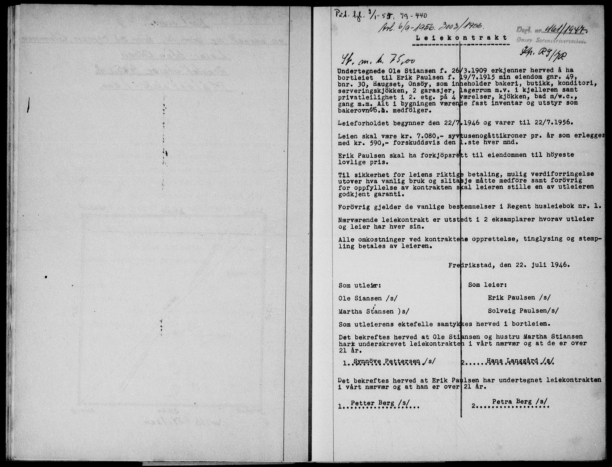 Onsøy sorenskriveri, SAO/A-10474/G/Ga/Gab/L0019a: Pantebok nr. II A-19, 1947-1947, Dagboknr: 461/1947