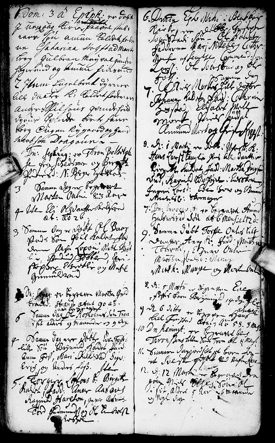 Aurskog prestekontor Kirkebøker, SAO/A-10304a/F/Fa/L0001: Ministerialbok nr. I 1, 1707-1735, s. 128-129