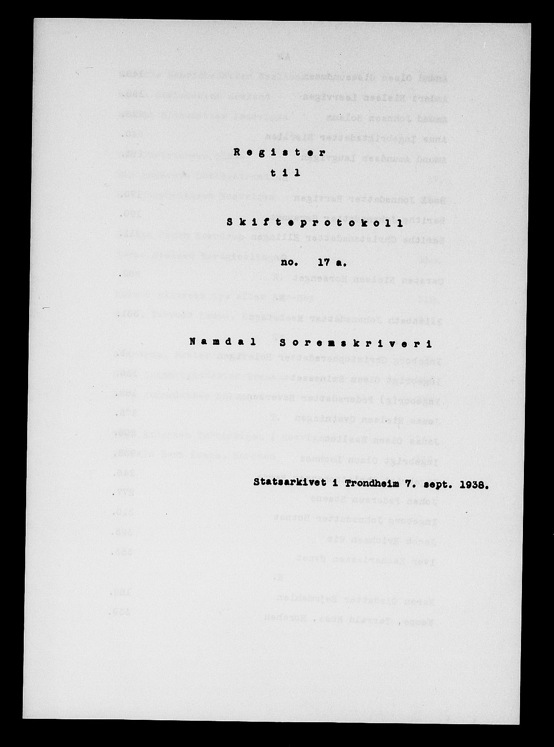 Namdal sorenskriveri, SAT/A-4133/1/3/3A/L0022: Skifteprotokoll nr. 17a, 1799