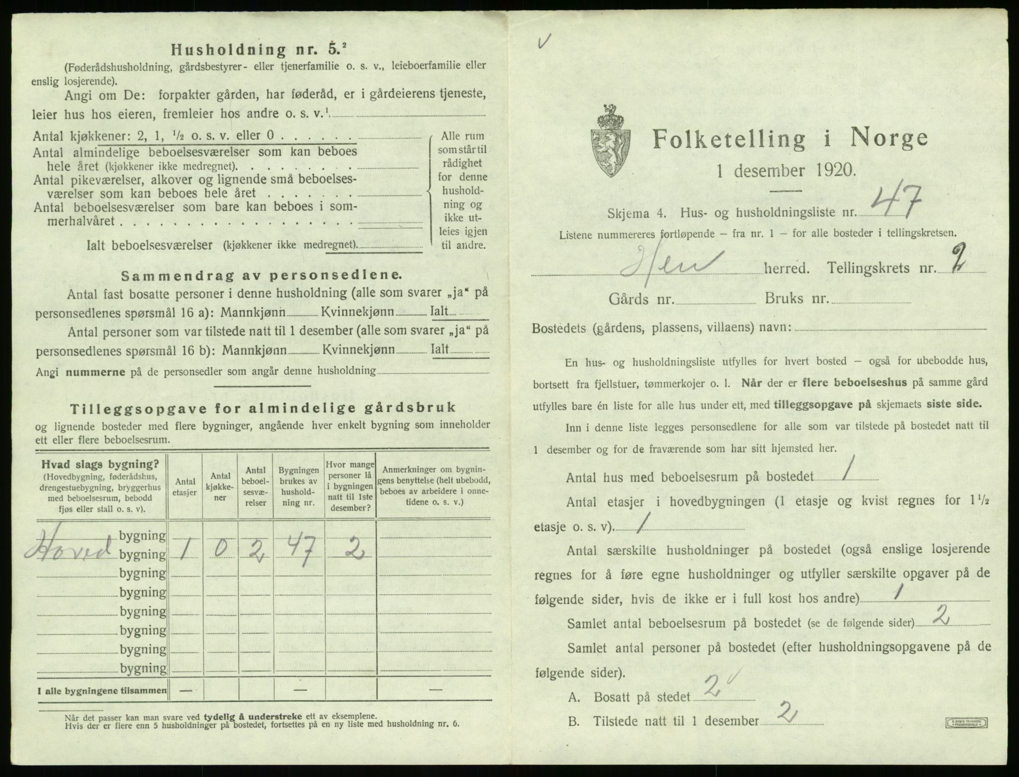 SAT, Folketelling 1920 for 1540 Hen herred, 1920, s. 212