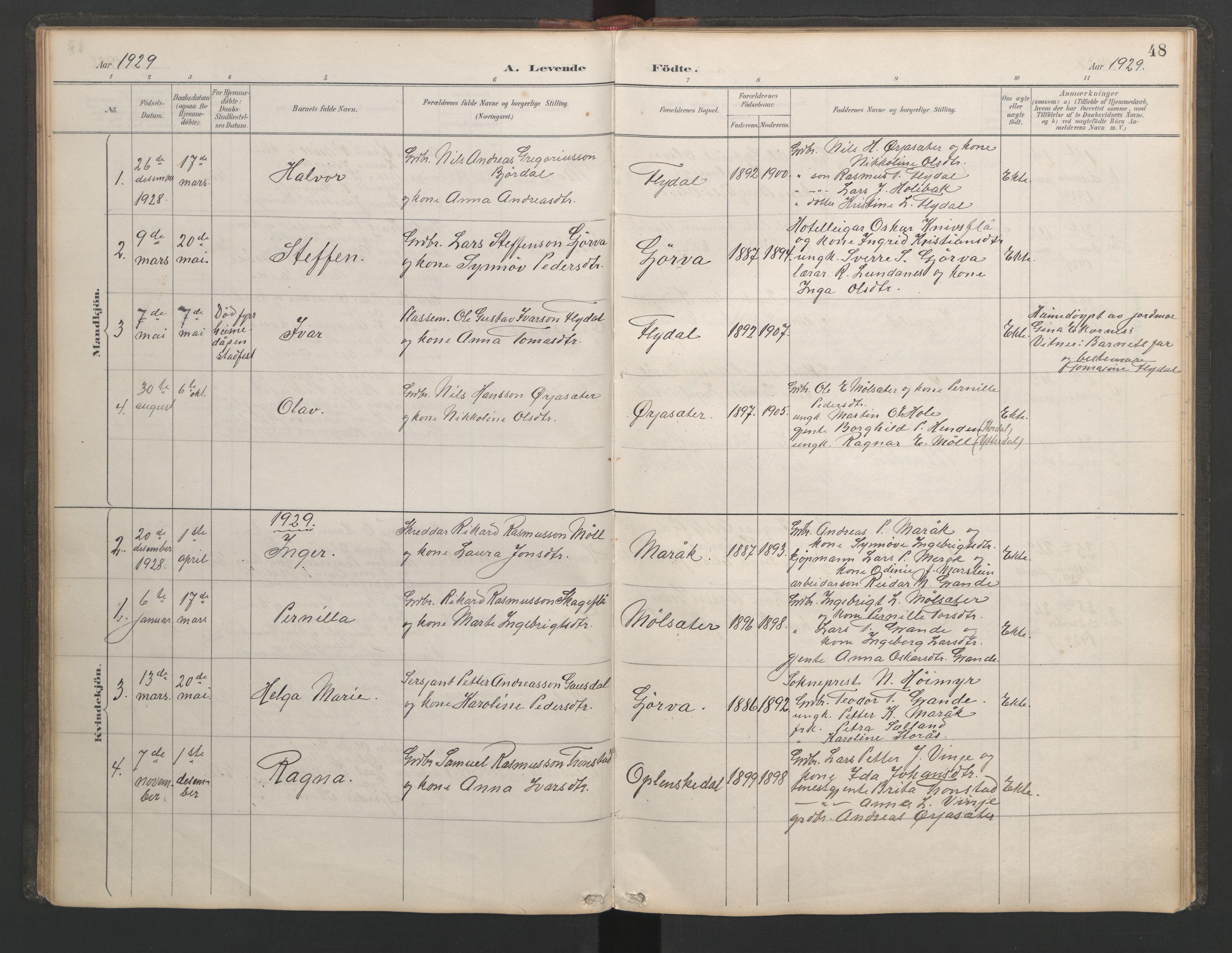 Ministerialprotokoller, klokkerbøker og fødselsregistre - Møre og Romsdal, AV/SAT-A-1454/518/L0236: Klokkerbok nr. 518C03, 1889-1960, s. 48