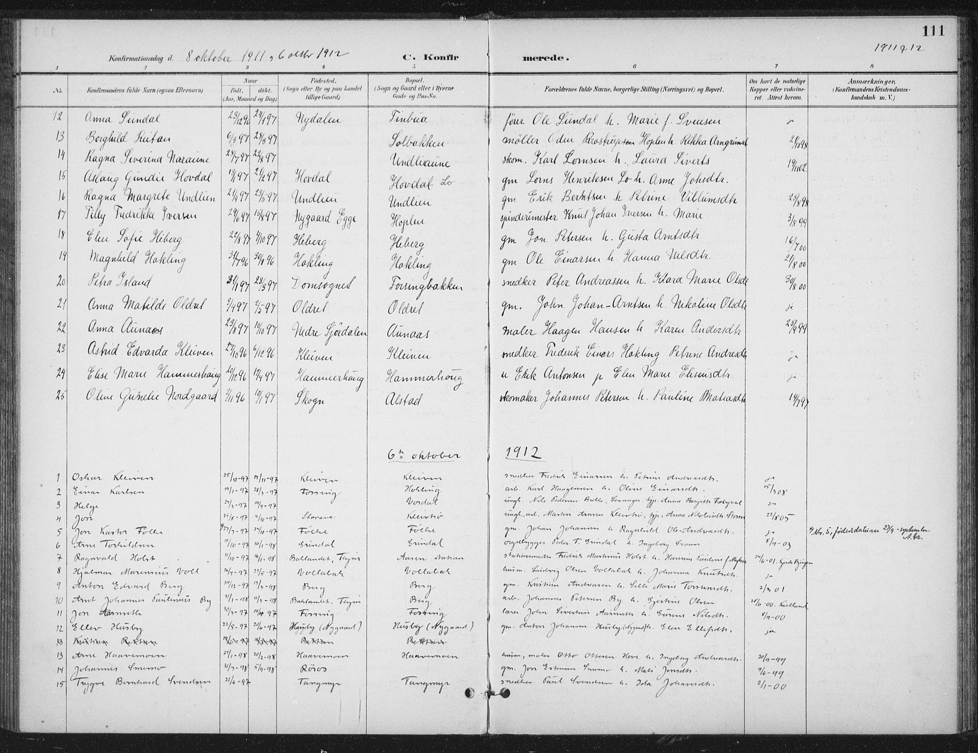 Ministerialprotokoller, klokkerbøker og fødselsregistre - Nord-Trøndelag, AV/SAT-A-1458/714/L0131: Ministerialbok nr. 714A02, 1896-1918, s. 111