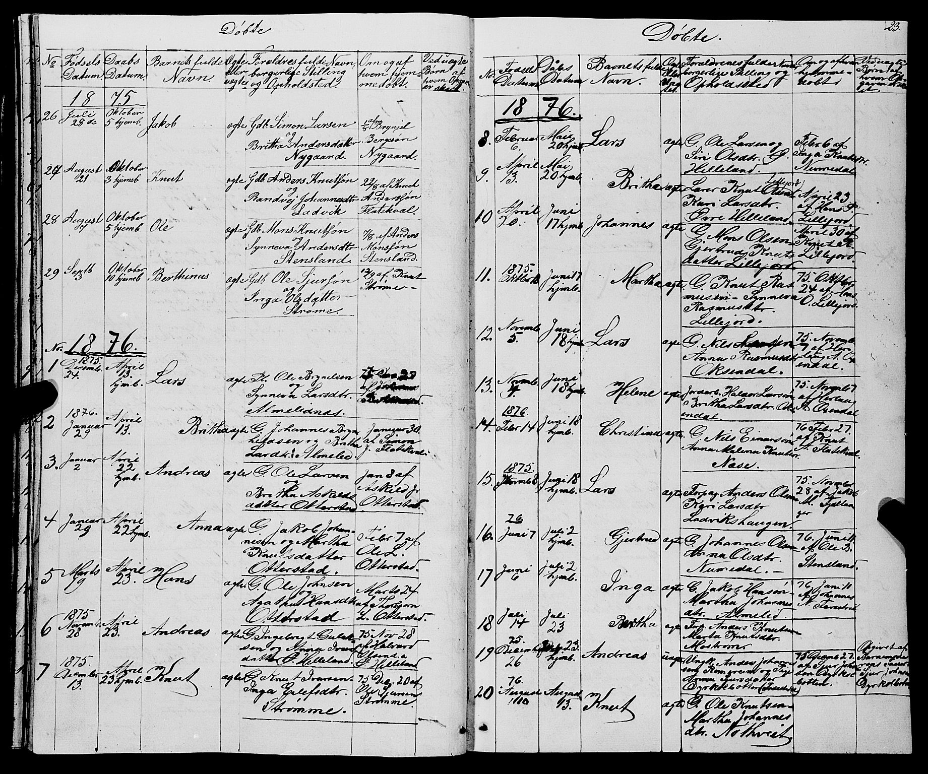 Osterfjorden Soknepresembete, AV/SAB-A-77301: Klokkerbok nr. B 1, 1851-1890, s. 23