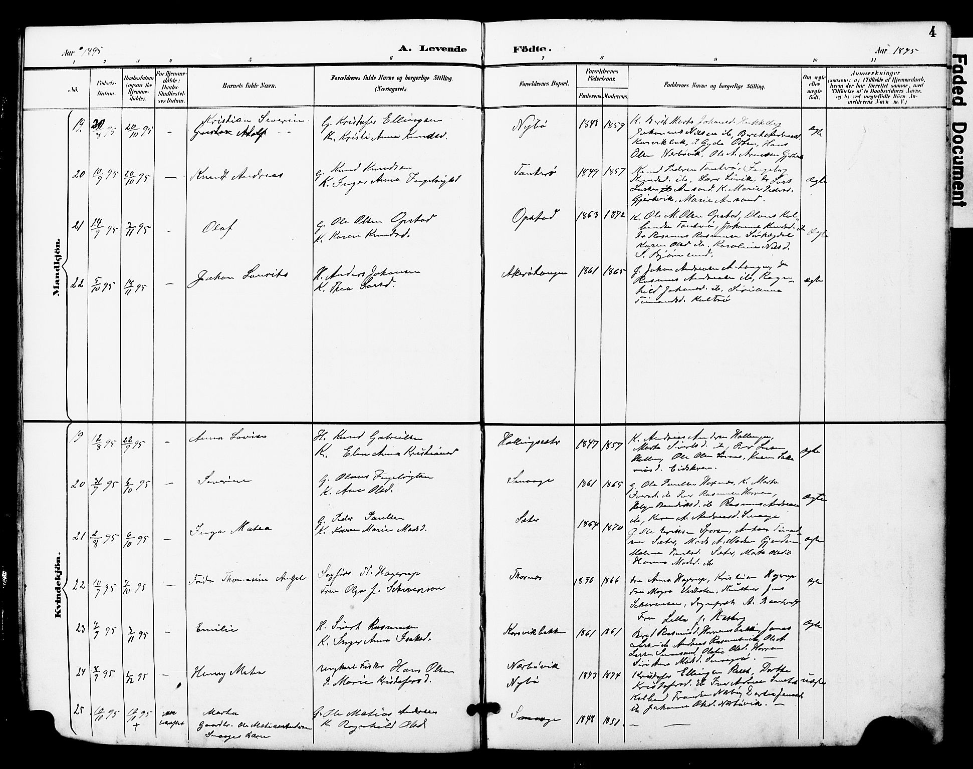 Ministerialprotokoller, klokkerbøker og fødselsregistre - Møre og Romsdal, SAT/A-1454/560/L0725: Klokkerbok nr. 560C02, 1895-1930, s. 4