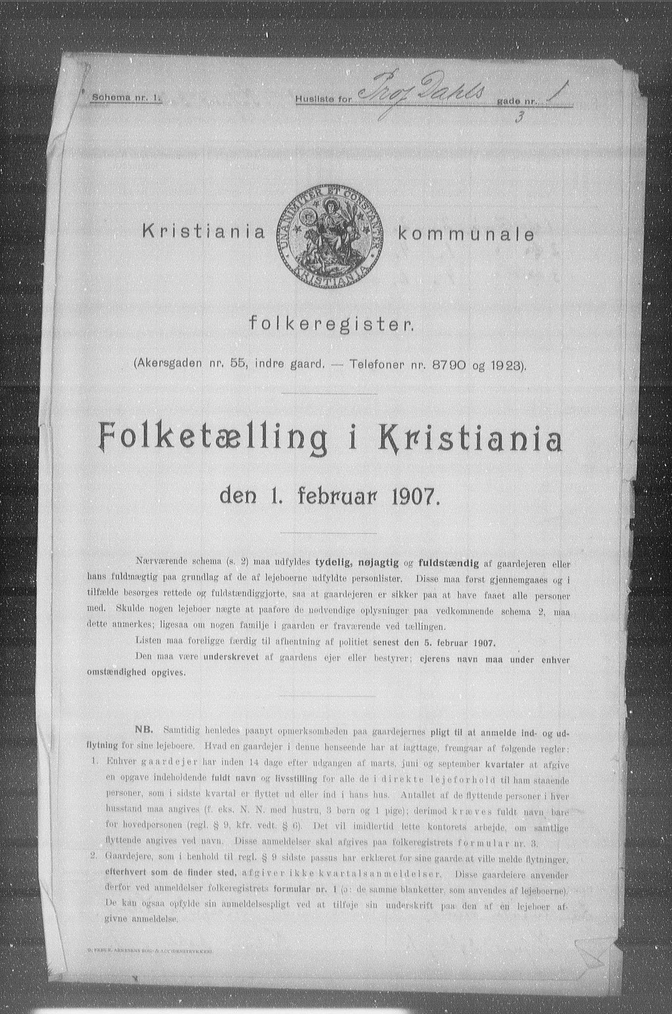 OBA, Kommunal folketelling 1.2.1907 for Kristiania kjøpstad, 1907, s. 41557
