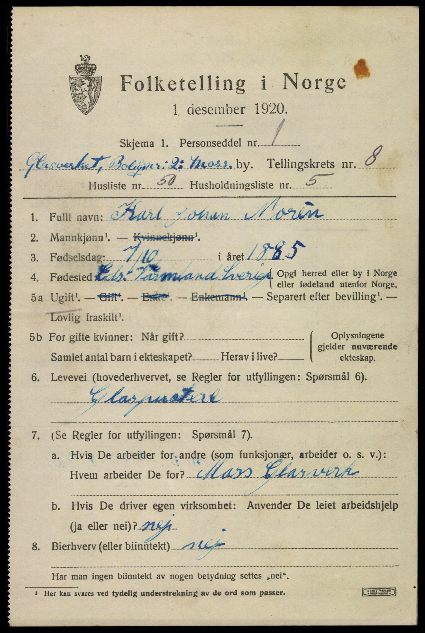 SAO, Folketelling 1920 for 0104 Moss kjøpstad, 1920, s. 23121
