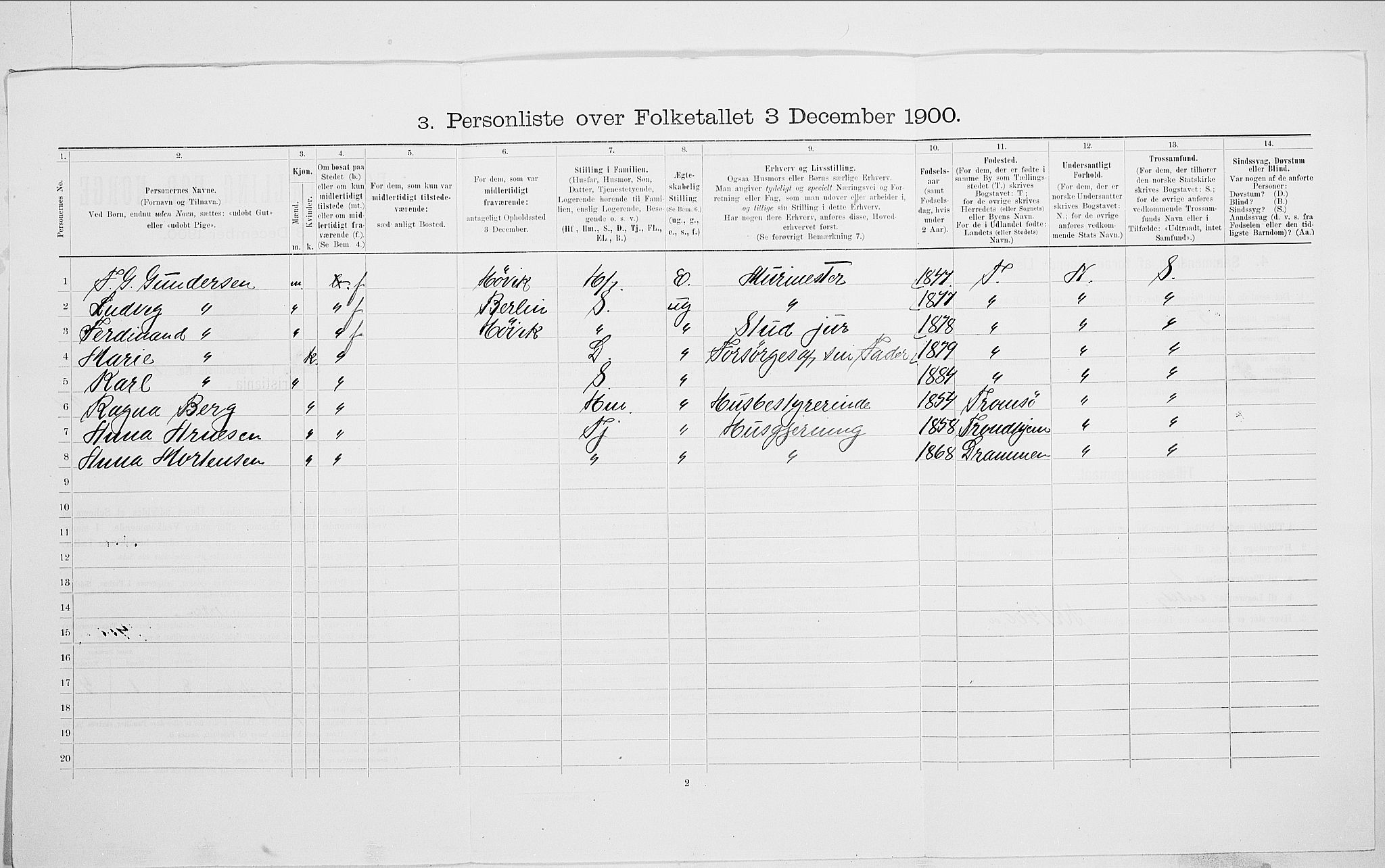 SAO, Folketelling 1900 for 0301 Kristiania kjøpstad, 1900, s. 71345