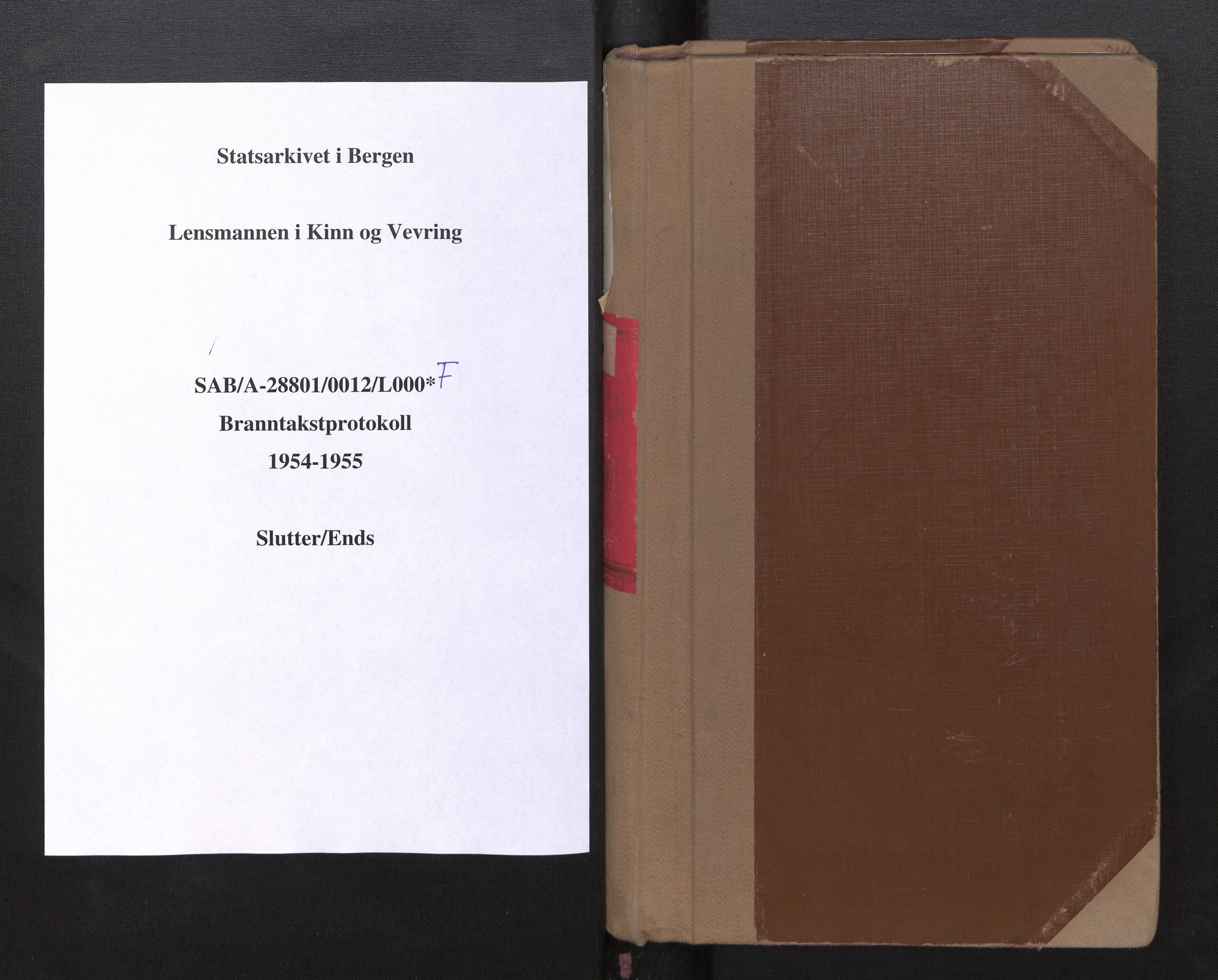 Lensmannen i Kinn, AV/SAB-A-28801/0012/L0004e: Branntakstprotokoll, 1954-1955