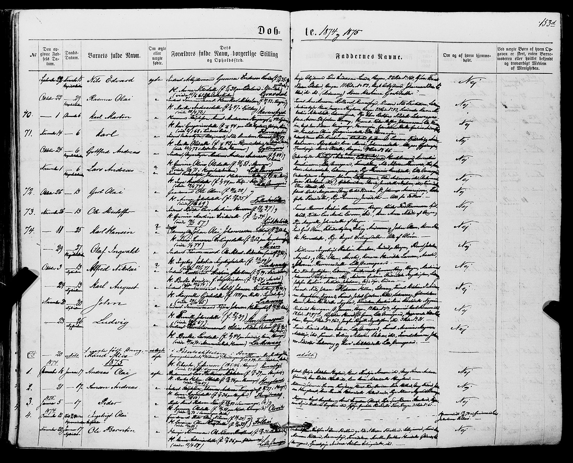 Askøy Sokneprestembete, AV/SAB-A-74101/H/Ha/Haa/Haaa/L0009: Ministerialbok nr. A 9, 1863-1877, s. 153d