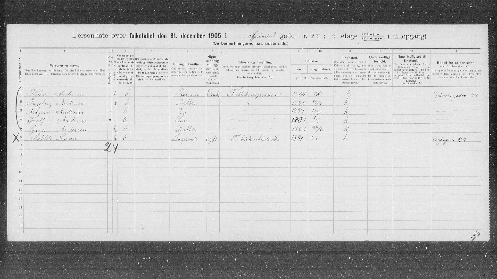 OBA, Kommunal folketelling 31.12.1905 for Kristiania kjøpstad, 1905, s. 15625