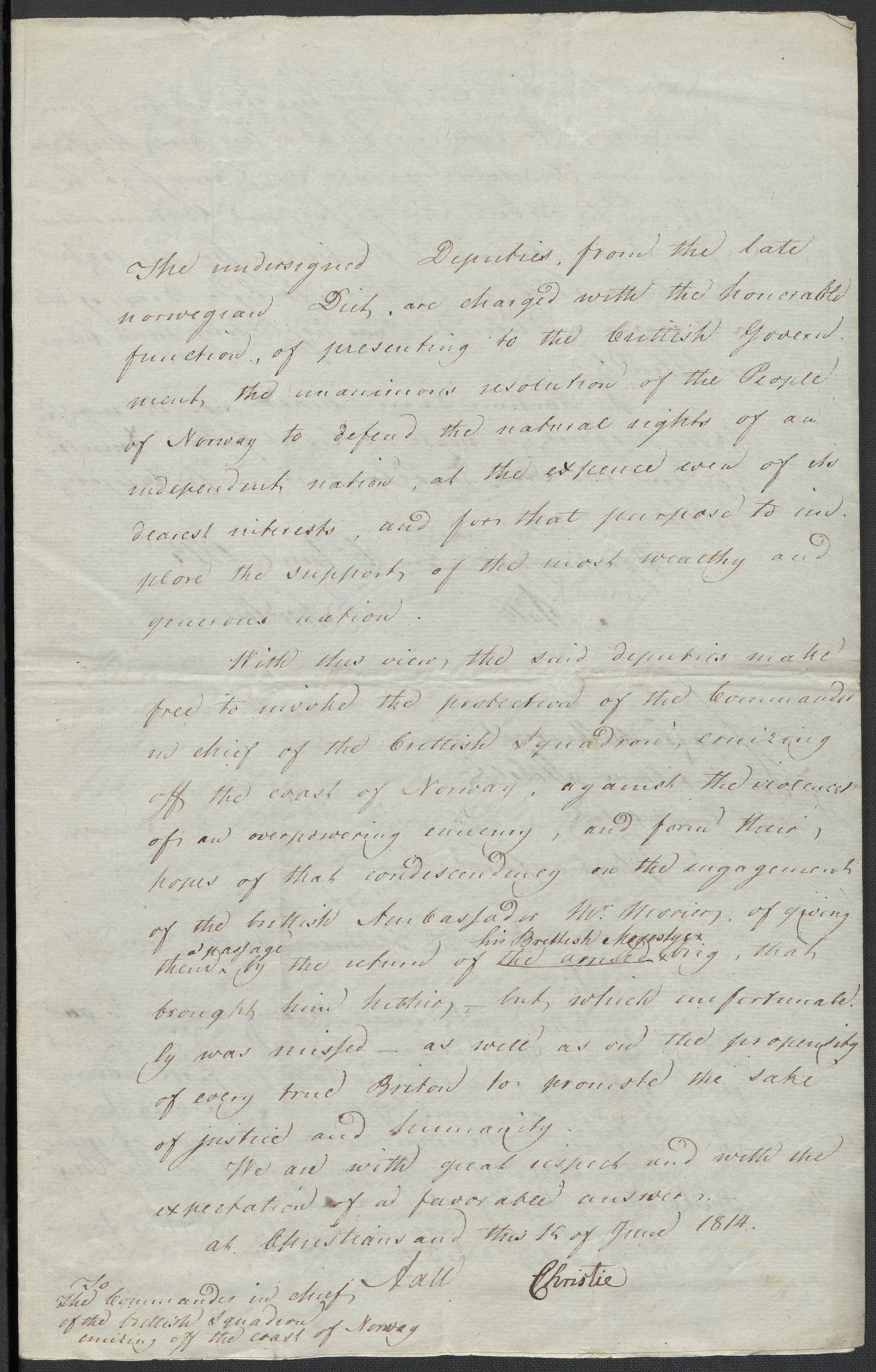 Christie, Wilhelm Frimann Koren, RA/PA-0014/F/L0004: Christies dokumenter fra 1814, 1814, s. 169