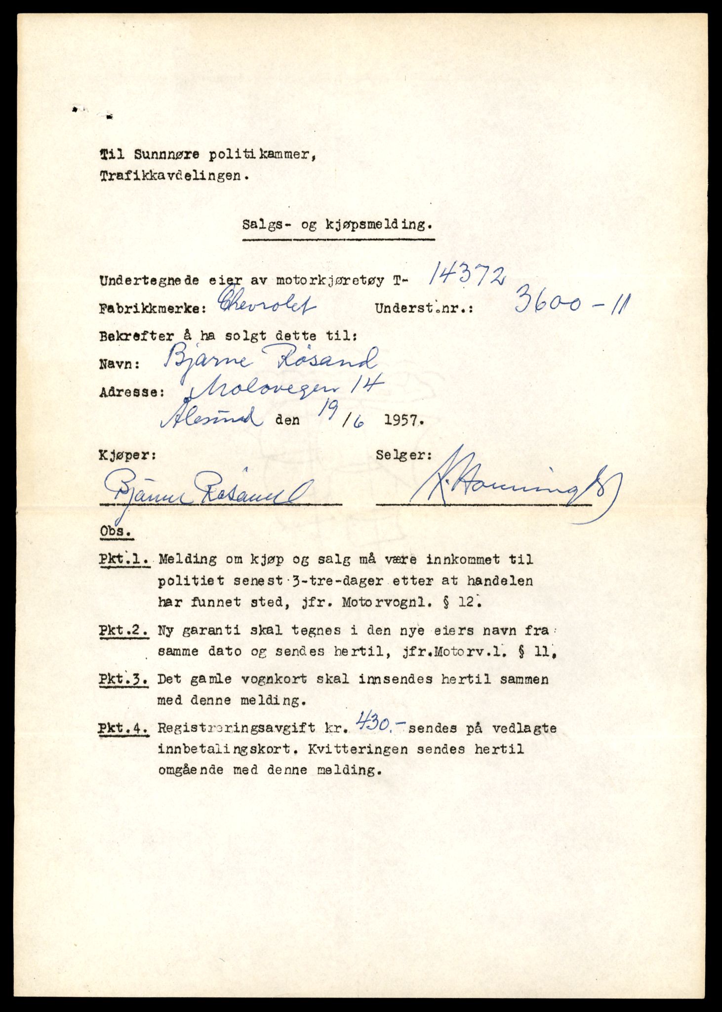 Møre og Romsdal vegkontor - Ålesund trafikkstasjon, AV/SAT-A-4099/F/Fe/L0045: Registreringskort for kjøretøy T 14320 - T 14444, 1927-1998, s. 1395