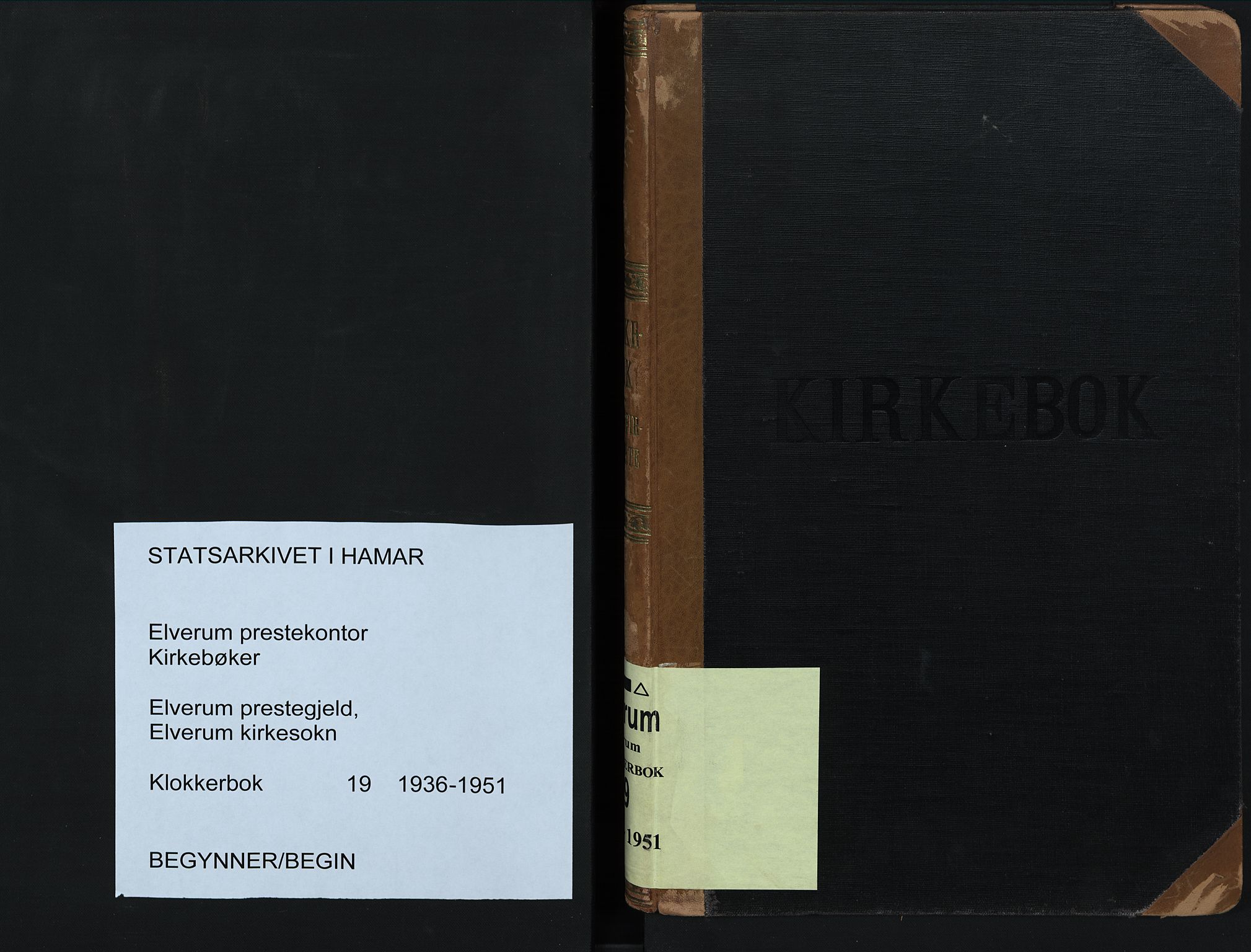 Elverum prestekontor, SAH/PREST-044/H/Ha/Hab/L0019: Klokkerbok nr. 19, 1936-1951