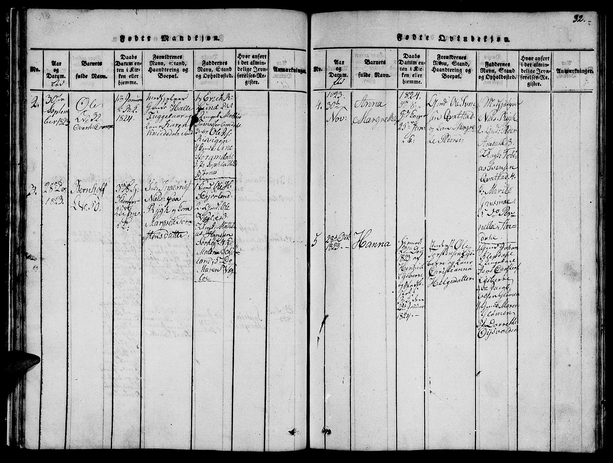 Ministerialprotokoller, klokkerbøker og fødselsregistre - Nord-Trøndelag, SAT/A-1458/764/L0559: Klokkerbok nr. 764C01, 1816-1824, s. 32