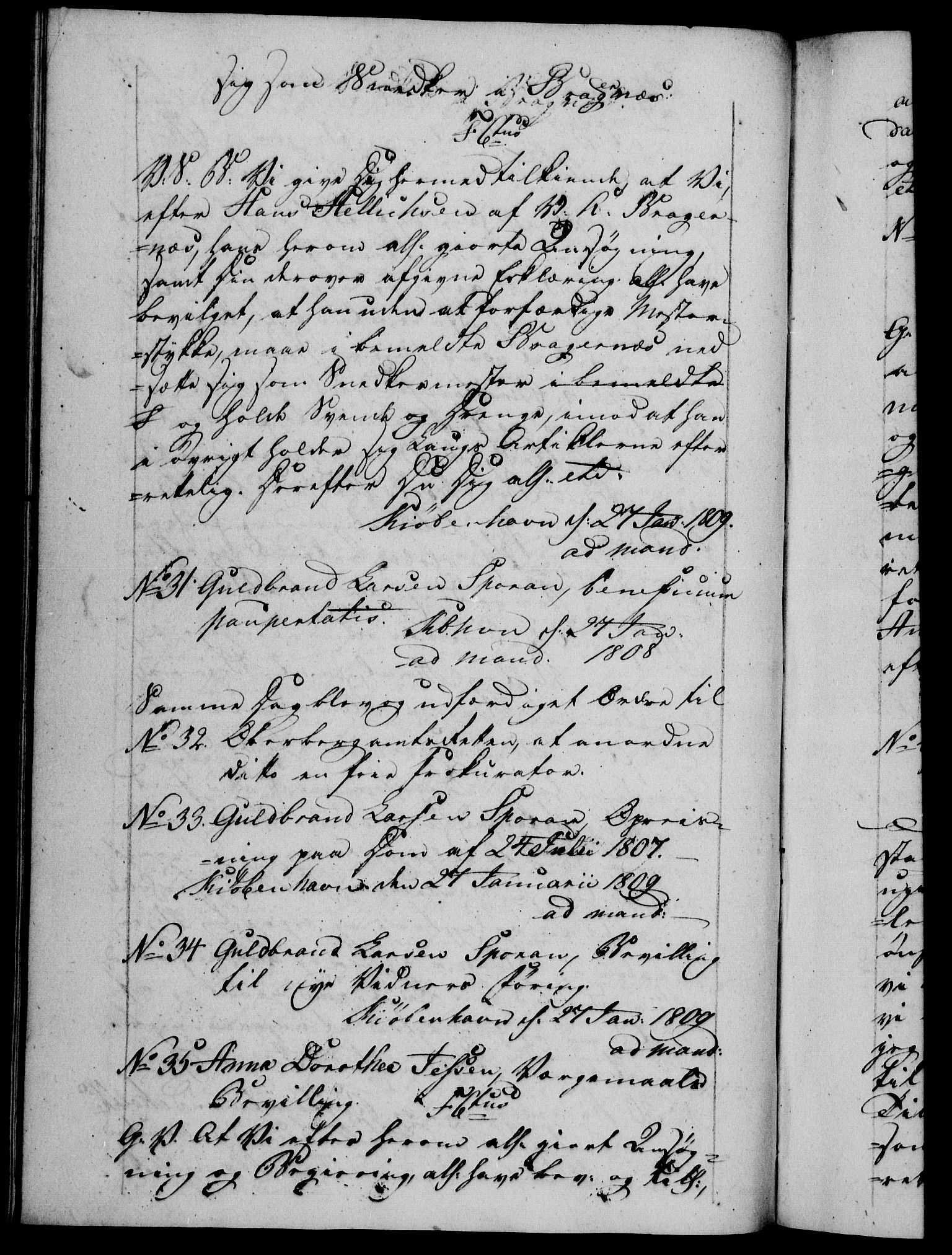 Danske Kanselli 1800-1814, RA/EA-3024/H/Hf/Hfb/Hfba/L0004: Registranter, 1808-1810, s. 127b