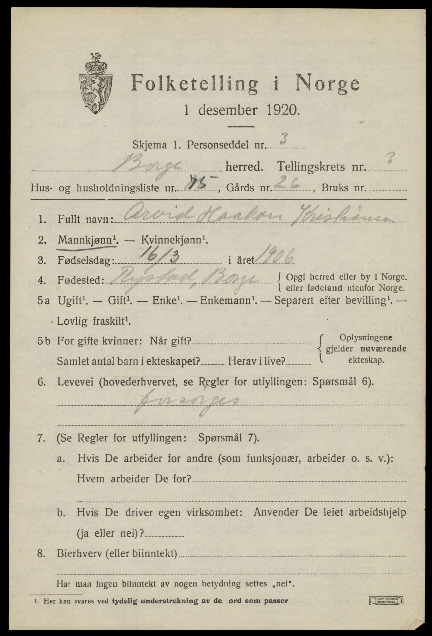 SAT, Folketelling 1920 for 1862 Borge herred, 1920, s. 4165