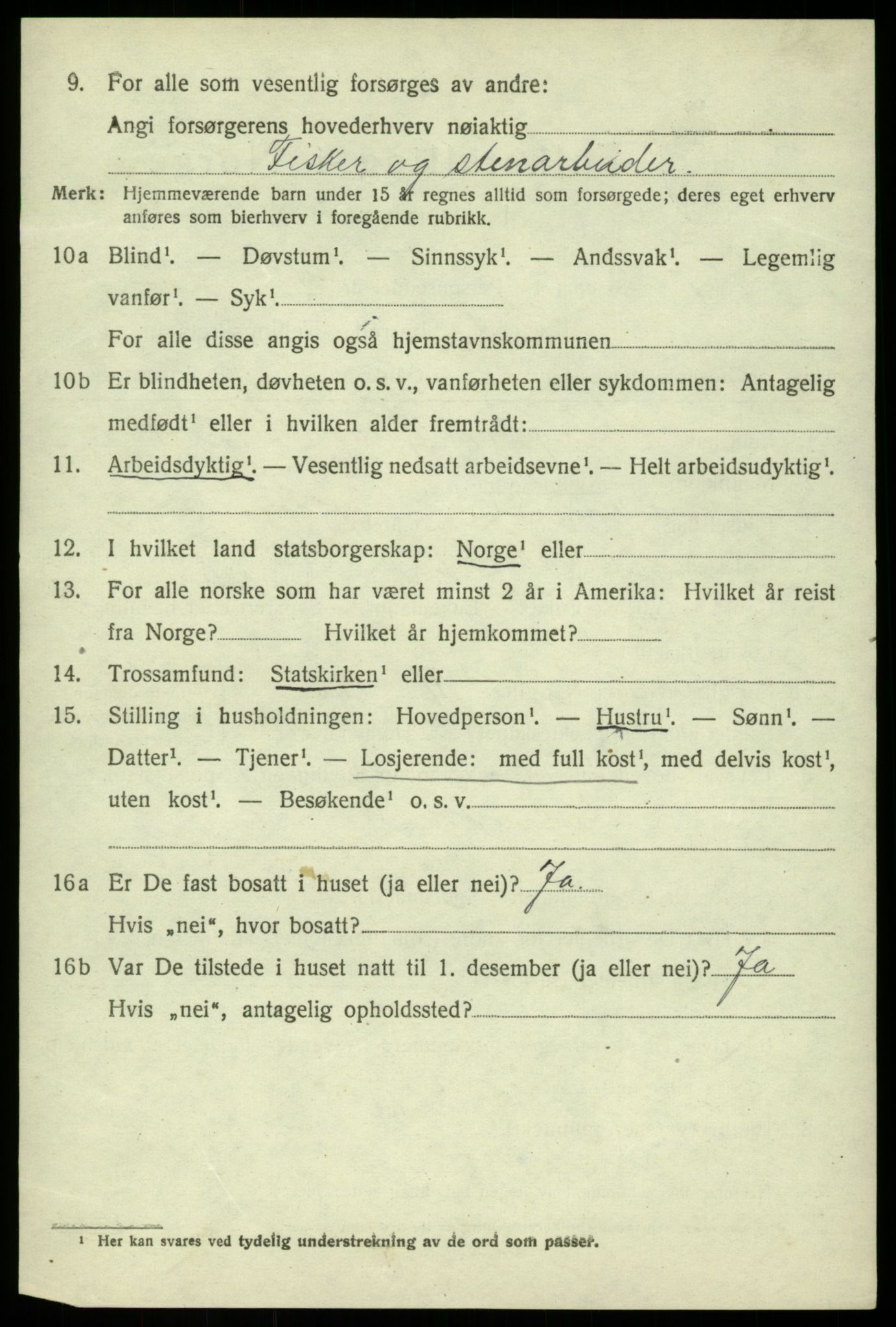 SAB, Folketelling 1920 for 1245 Sund herred, 1920, s. 1830