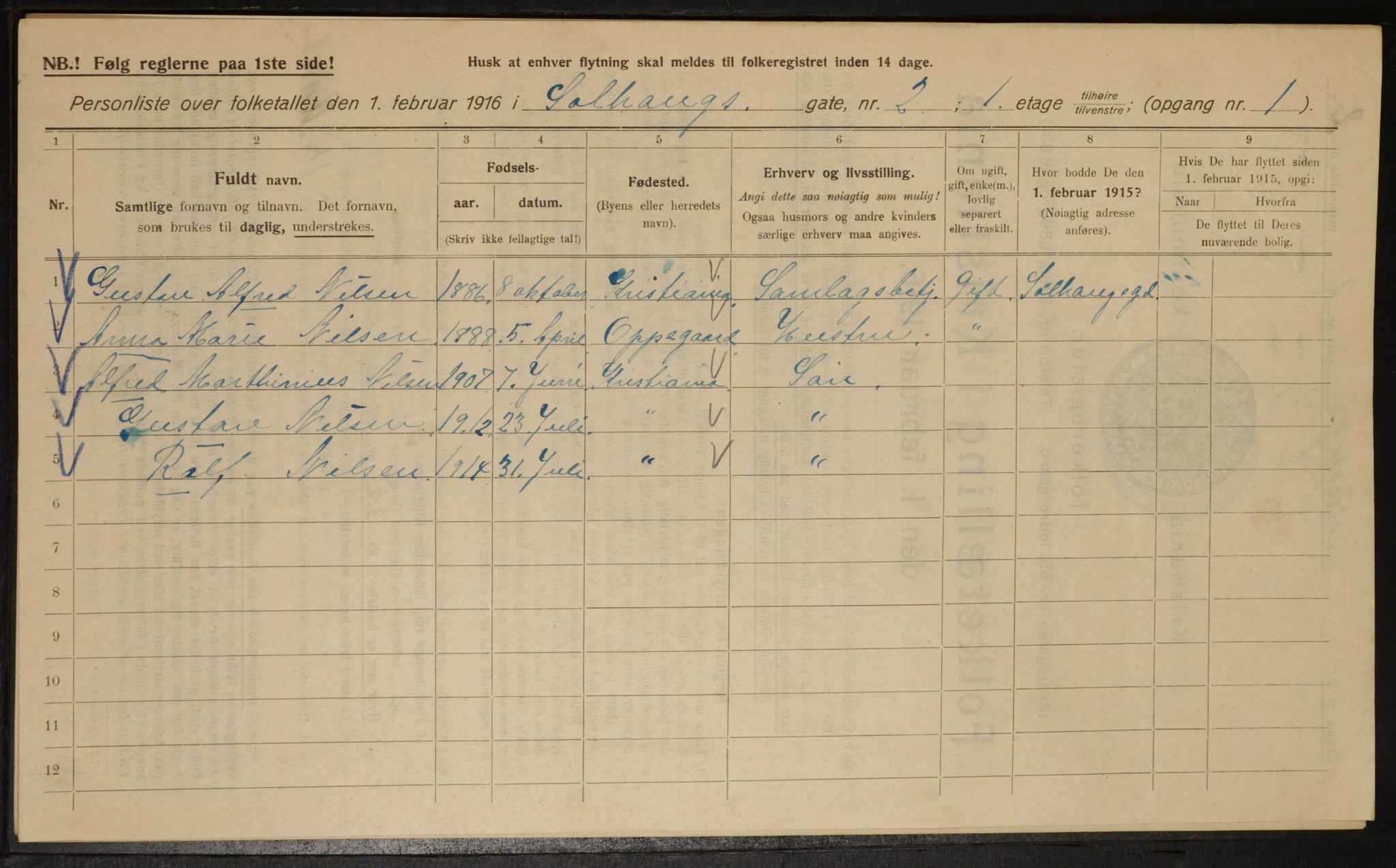 OBA, Kommunal folketelling 1.2.1916 for Kristiania, 1916, s. 101880