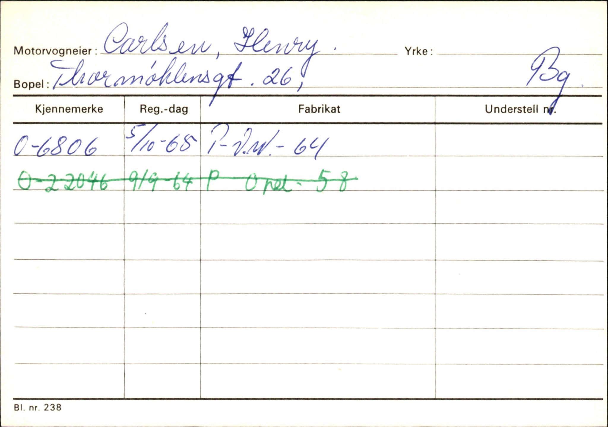 Statens vegvesen, Hordaland vegkontor, AV/SAB-A-5201/2/Hb/L0006: O-eierkort C-D, 1920-1971, s. 67