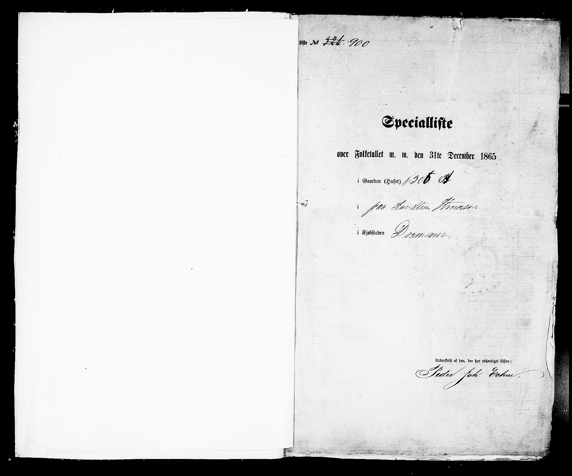 RA, Folketelling 1865 for 0602bP Strømsø prestegjeld i Drammen kjøpstad, 1865, s. 618