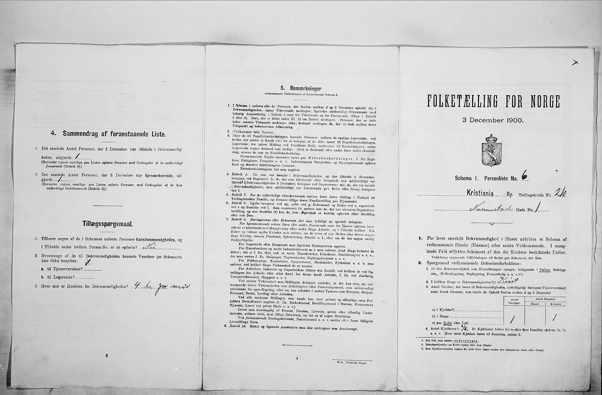 SAO, Folketelling 1900 for 0301 Kristiania kjøpstad, 1900, s. 62455