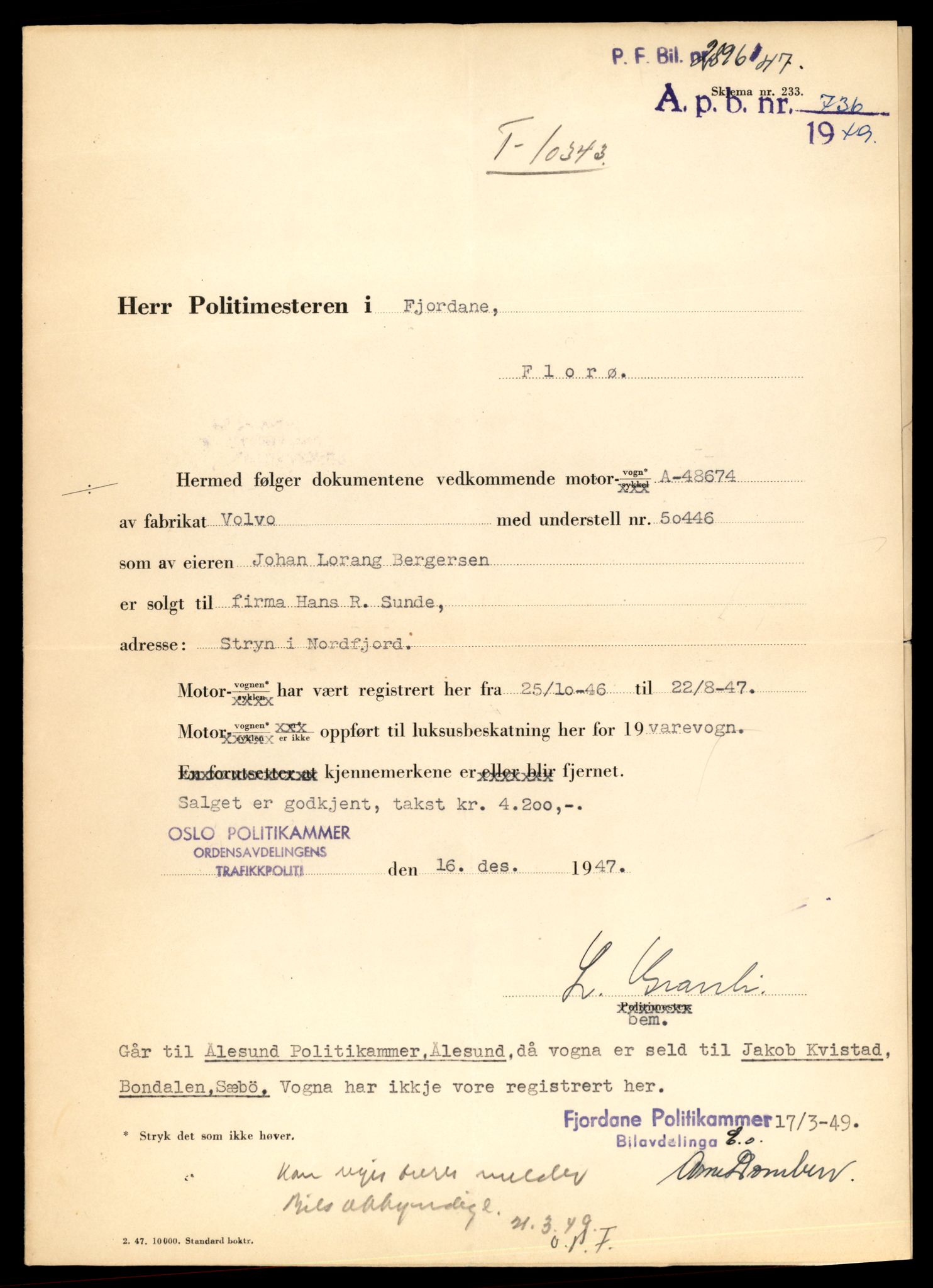 Møre og Romsdal vegkontor - Ålesund trafikkstasjon, SAT/A-4099/F/Fe/L0012: Registreringskort for kjøretøy T 1290 - T 1450, 1927-1998, s. 3098