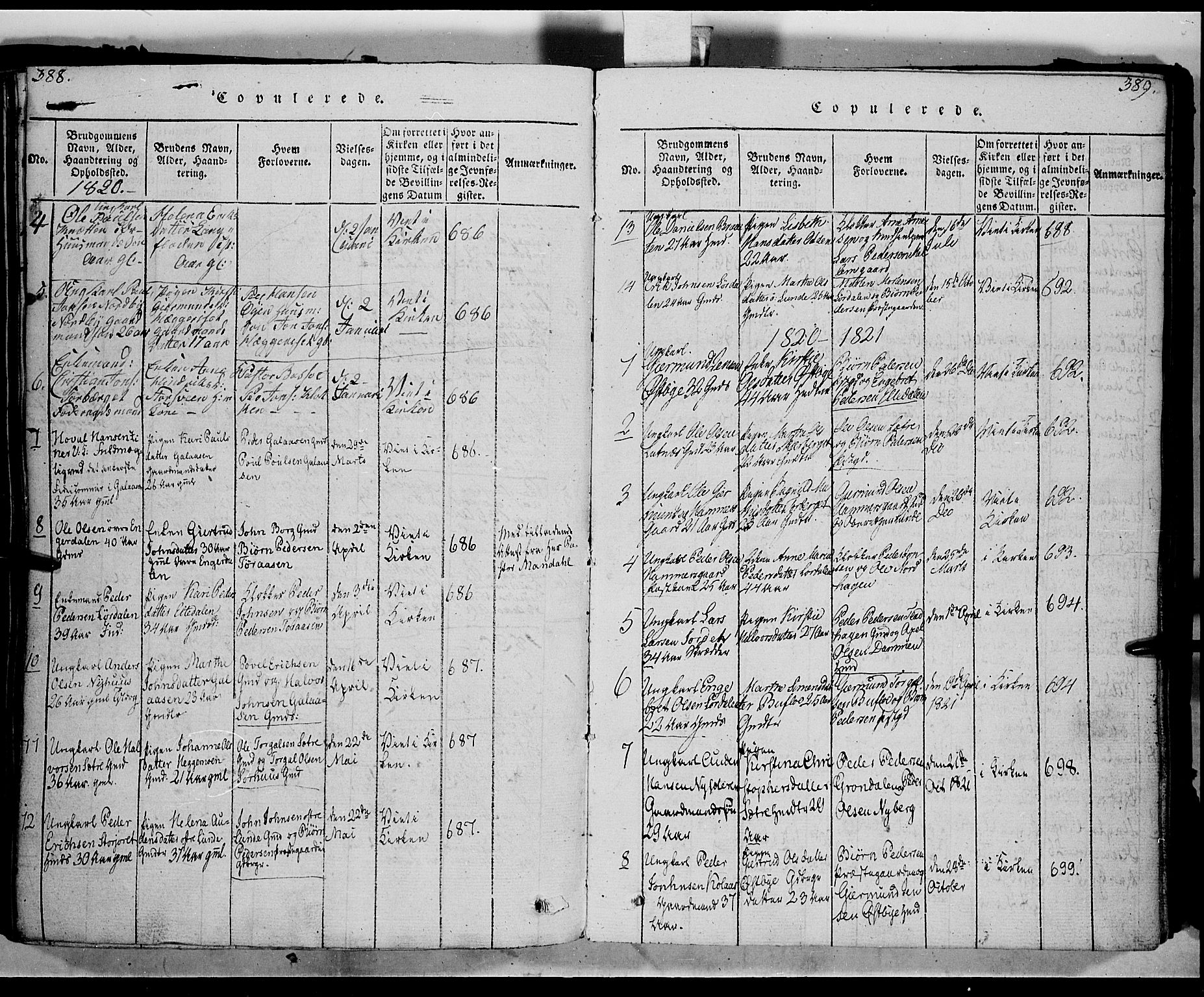 Trysil prestekontor, AV/SAH-PREST-046/H/Ha/Haa/L0003: Ministerialbok nr. 3 /1, 1814-1841, s. 388-389