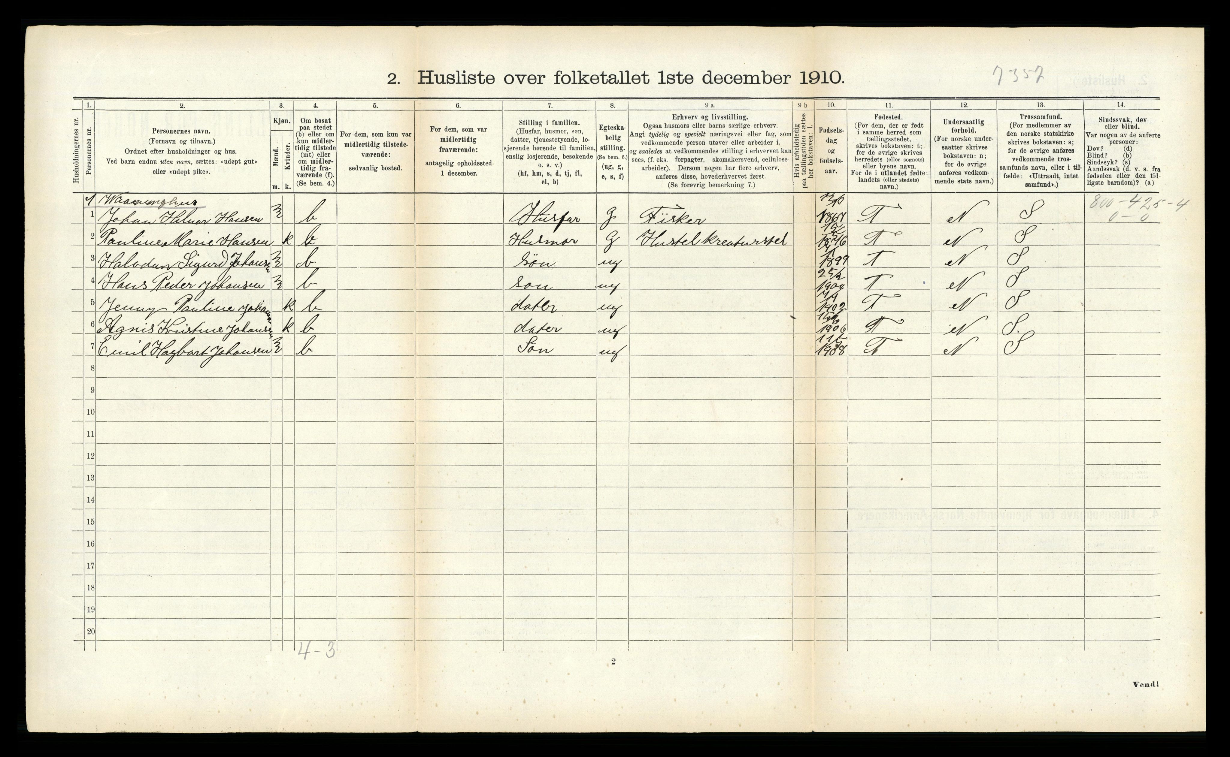 RA, Folketelling 1910 for 1934 Tromsøysund herred, 1910, s. 1030