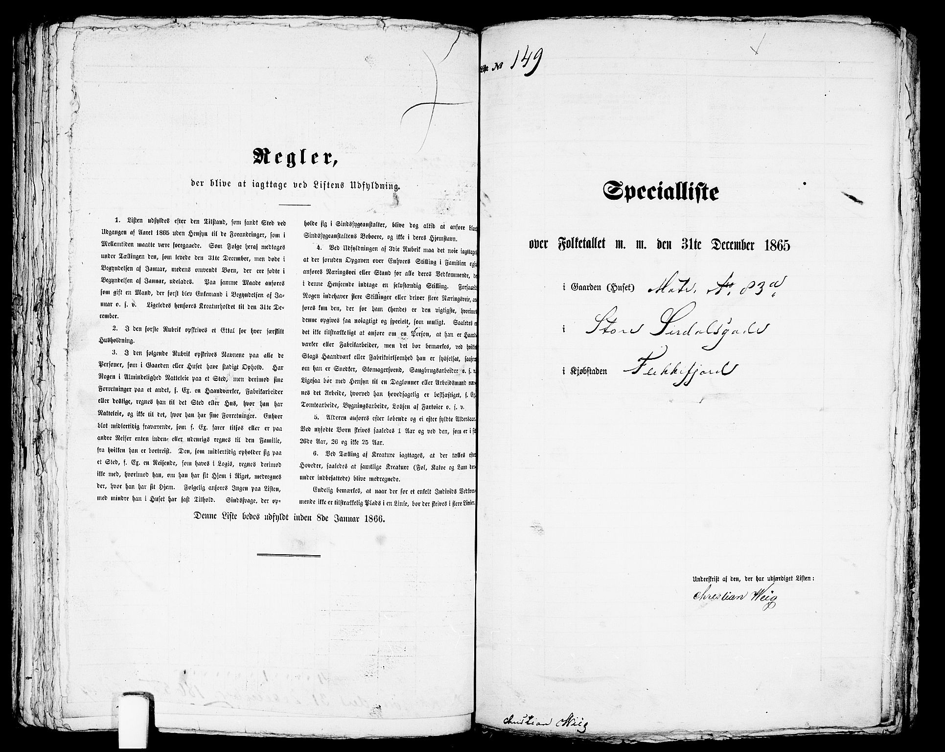 RA, Folketelling 1865 for 1004B Flekkefjord prestegjeld, Flekkefjord kjøpstad, 1865, s. 308