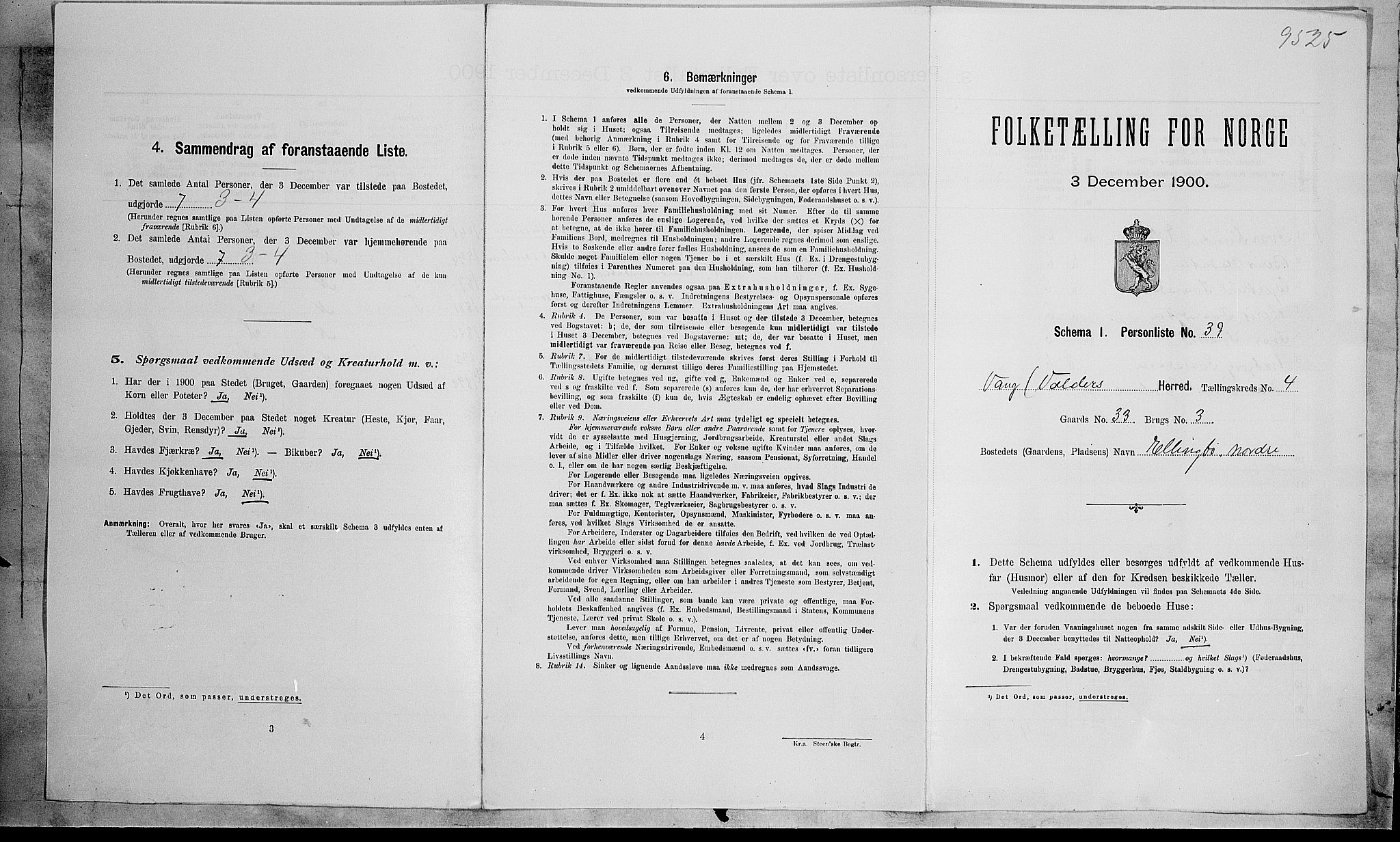 SAH, Folketelling 1900 for 0545 Vang herred, 1900, s. 247