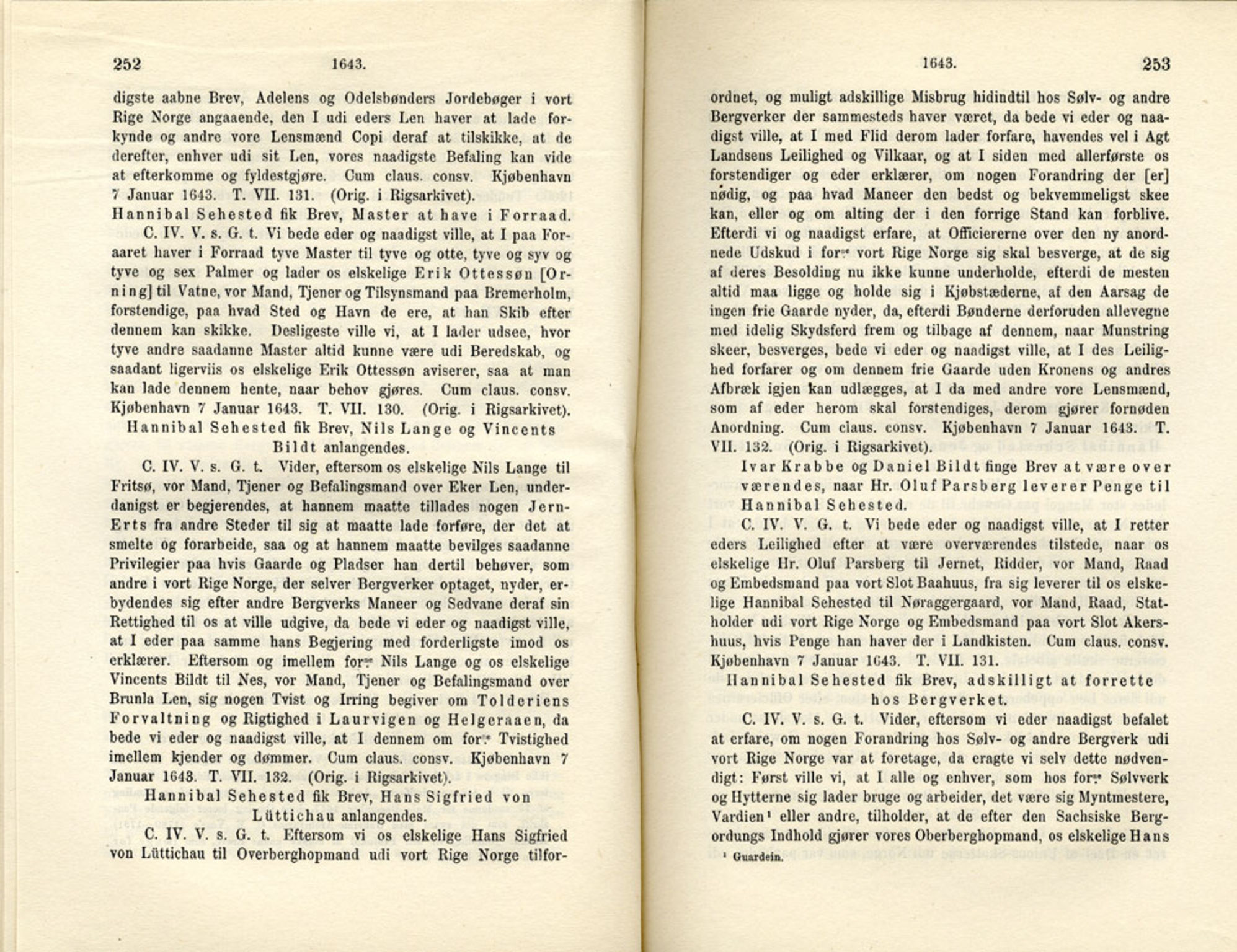 Publikasjoner utgitt av Det Norske Historiske Kildeskriftfond, PUBL/-/-/-: Norske Rigs-Registranter, bind 8, 1641-1648, s. 252-253