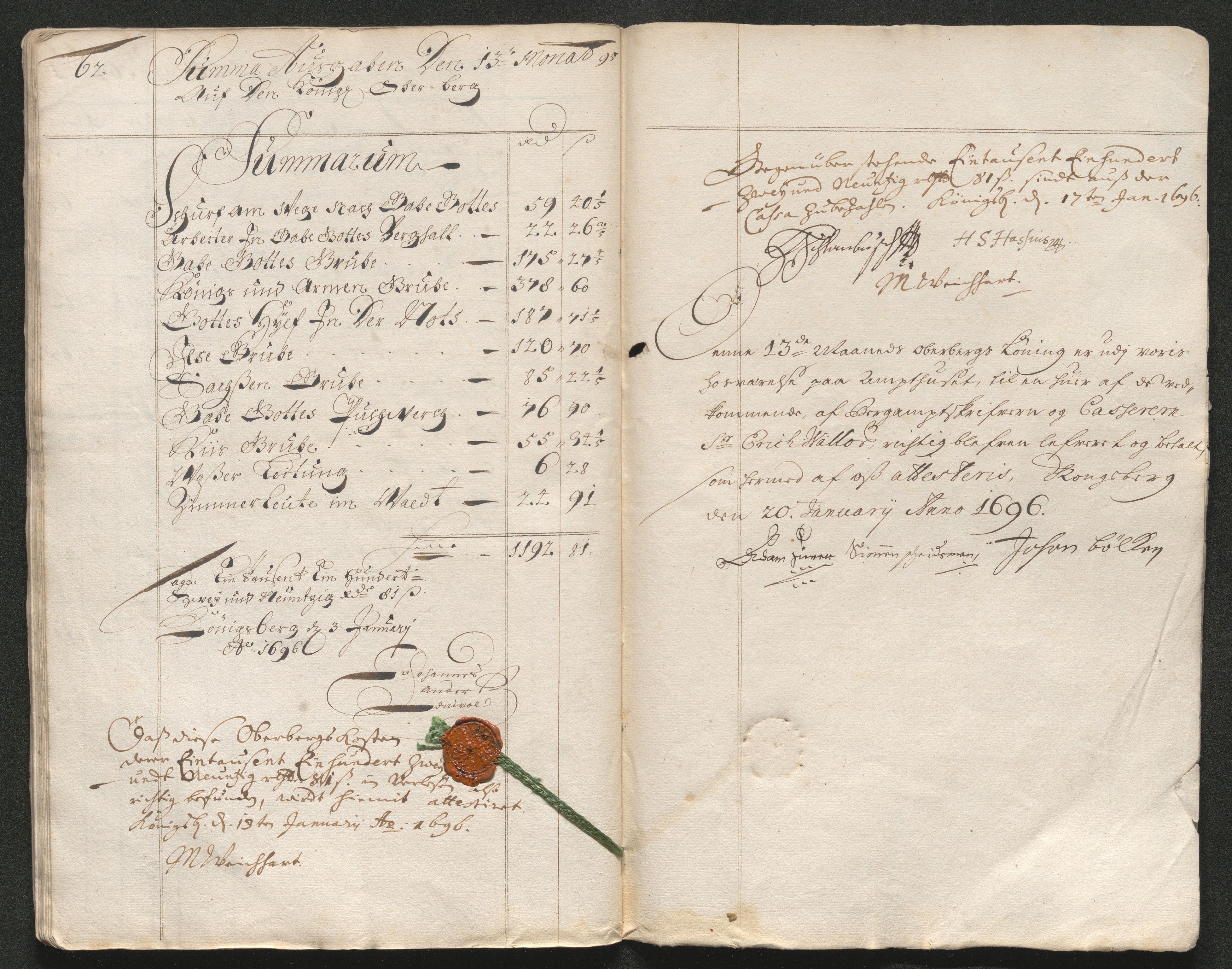Kongsberg Sølvverk 1623-1816, AV/SAKO-EA-3135/001/D/Dc/Dcd/L0068: Utgiftsregnskap for gruver m.m., 1694-1695, s. 551