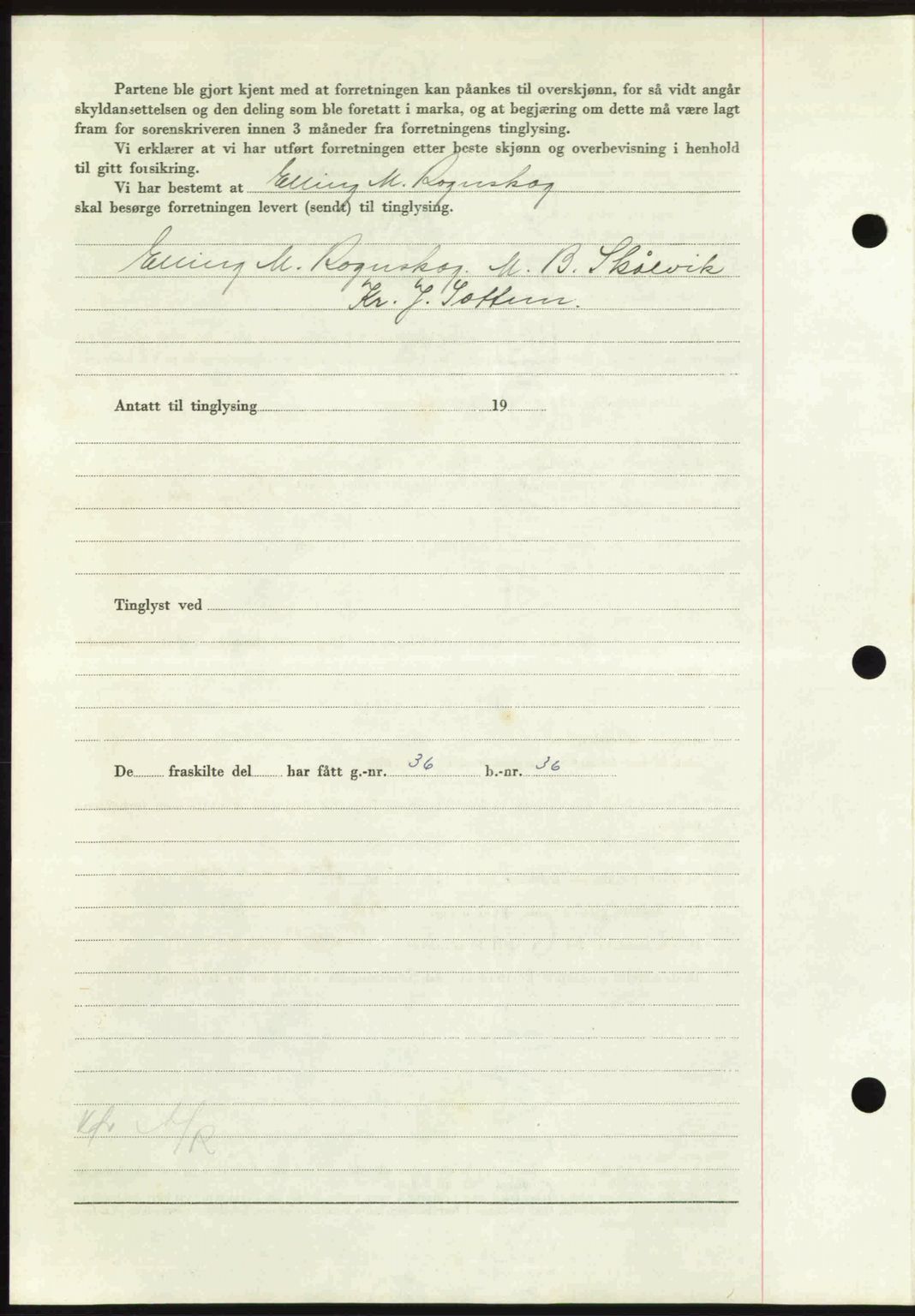 Nordmøre sorenskriveri, AV/SAT-A-4132/1/2/2Ca: Pantebok nr. A112, 1949-1949, Dagboknr: 2116/1949