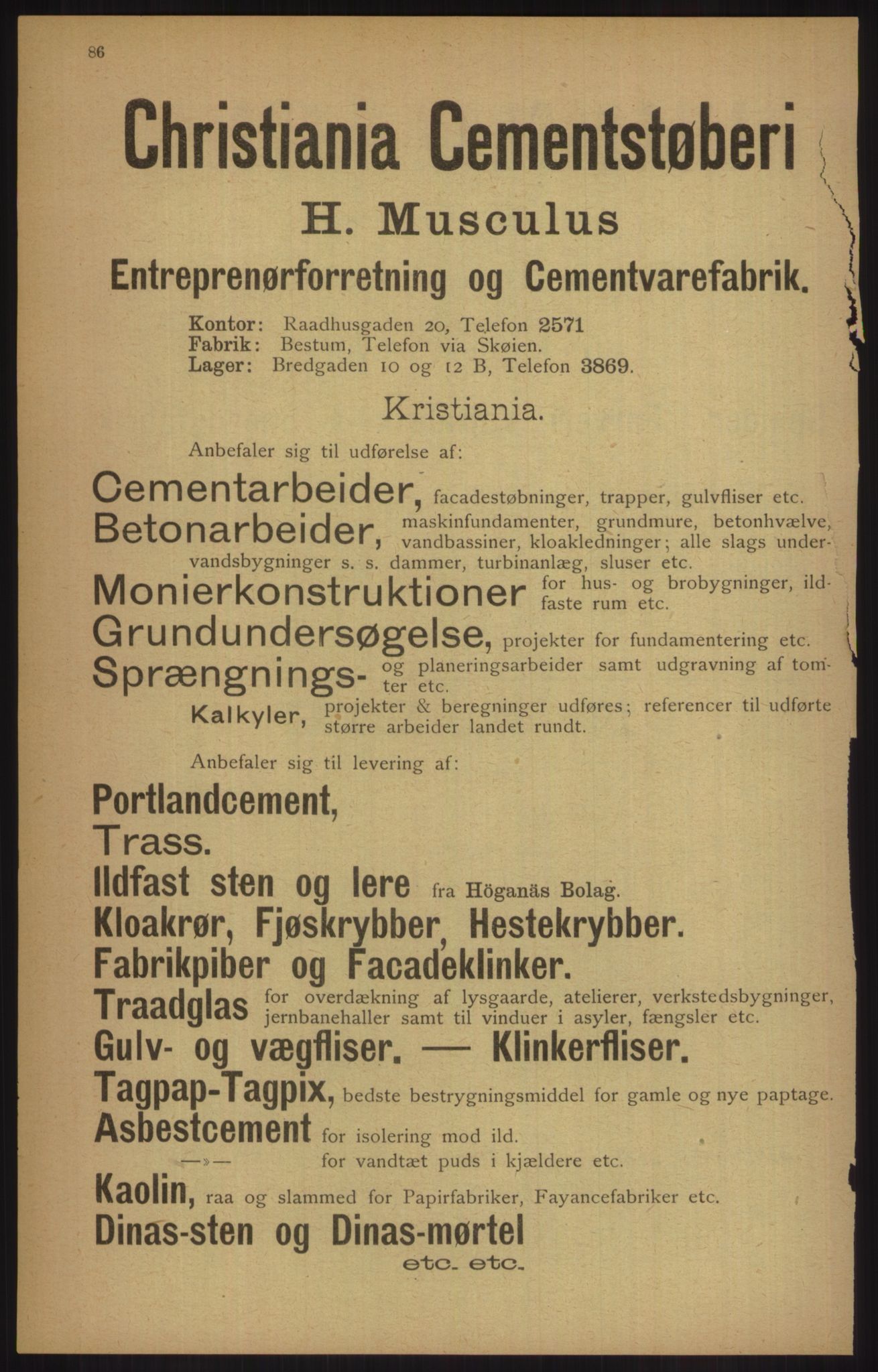 Kristiania/Oslo adressebok, PUBL/-, 1905, s. 86