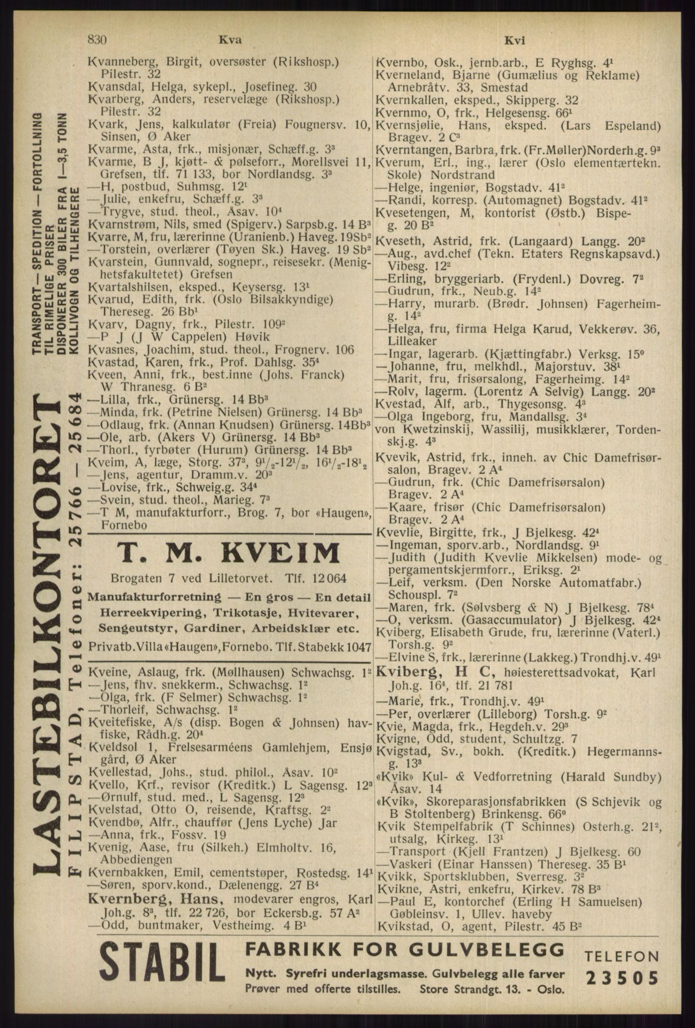 Kristiania/Oslo adressebok, PUBL/-, 1934, s. 830