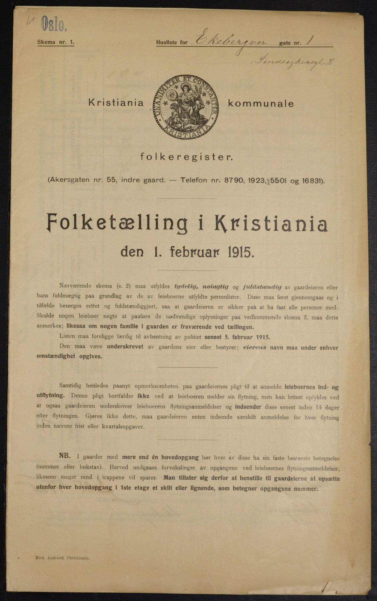 OBA, Kommunal folketelling 1.2.1915 for Kristiania, 1915, s. 19684